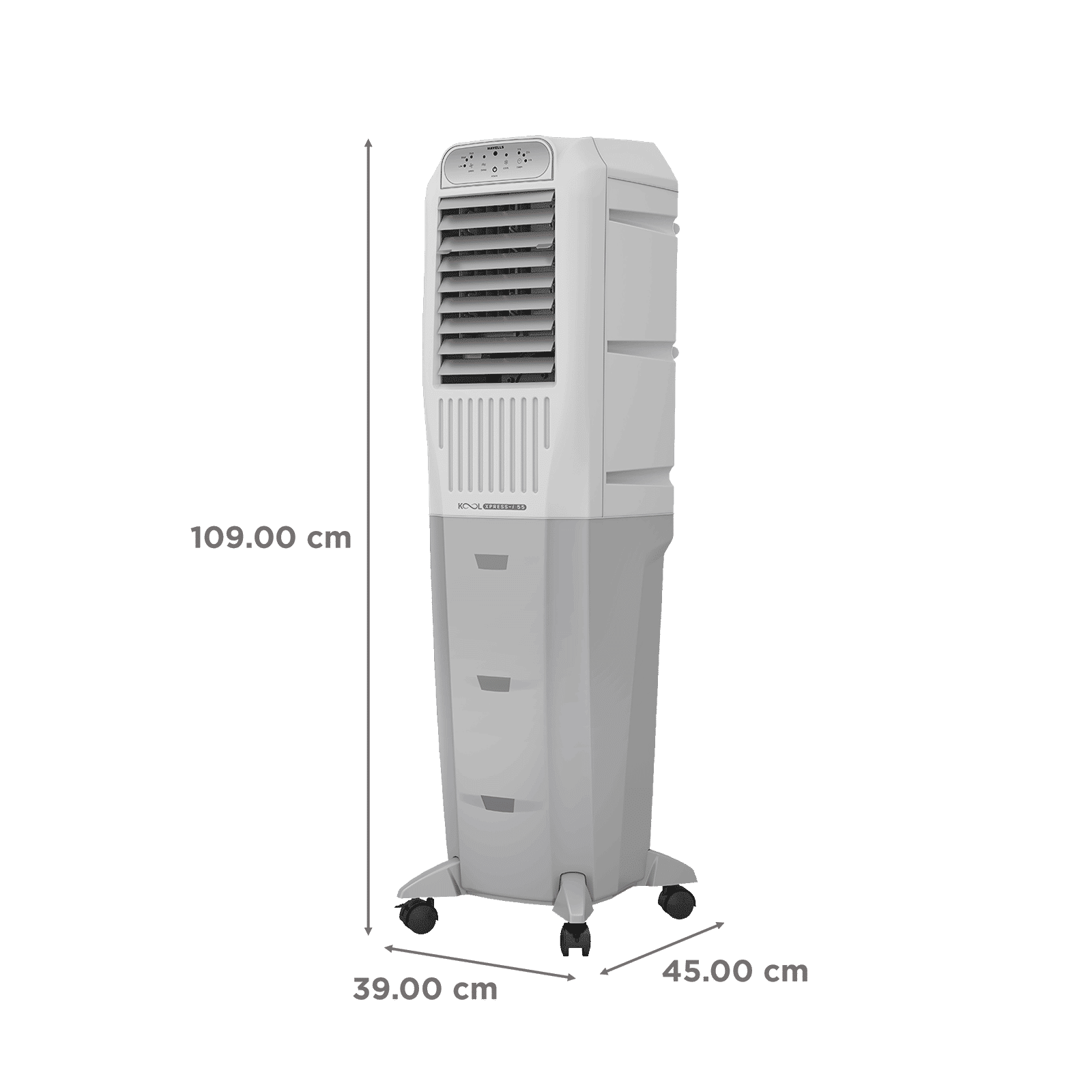Havells Koolxpress i 55 Litres Tower Air Cooler with Low Water Alarm (Dual Flow Technology, White & Grey) Havells Koolxpress i 55 Litres Tower Air Cooler with Low Water Alarm (Dual Flow Technology, White & Grey)_2