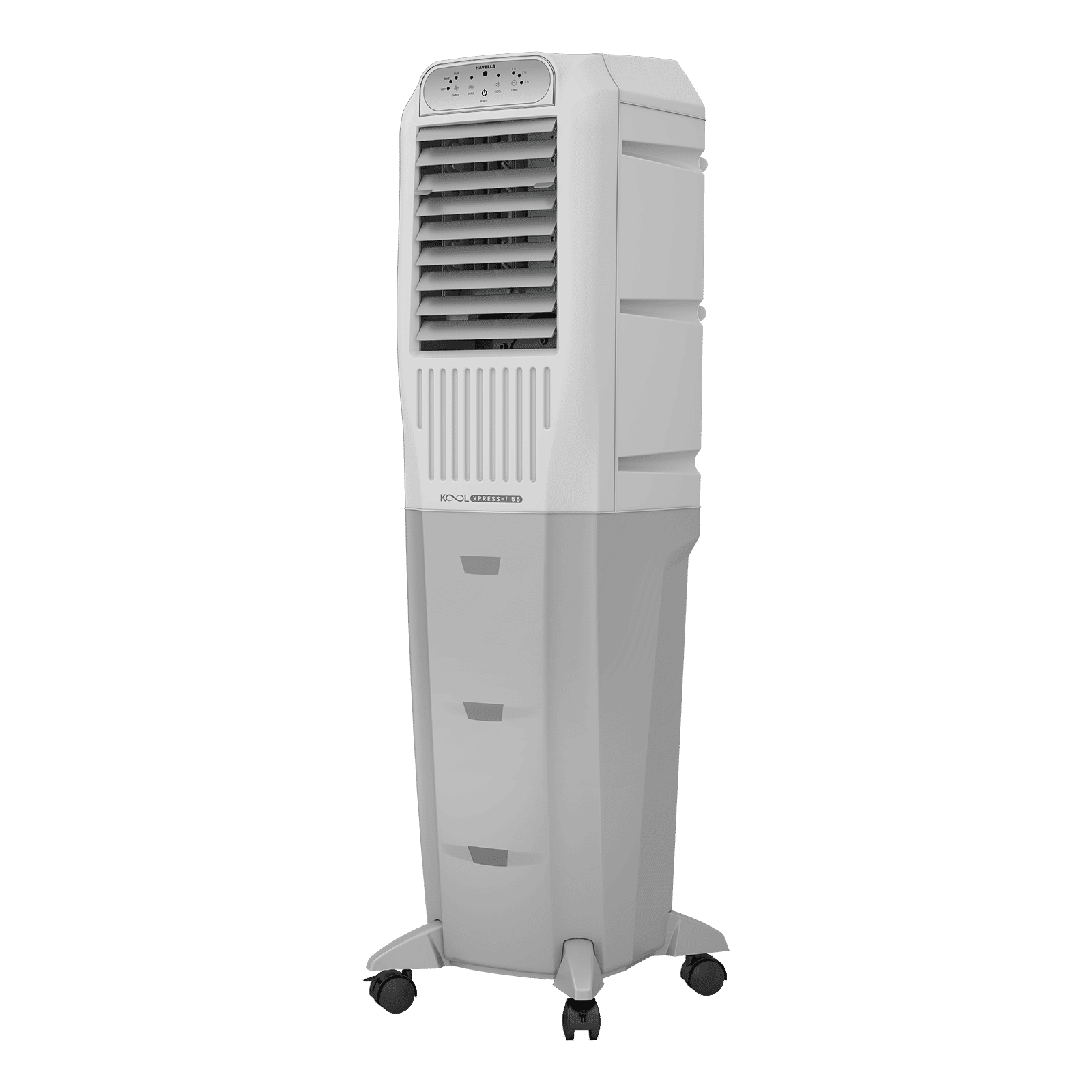 Havells Koolxpress i 55 Litres Tower Air Cooler with Low Water Alarm (Dual Flow Technology, White & Grey)_2