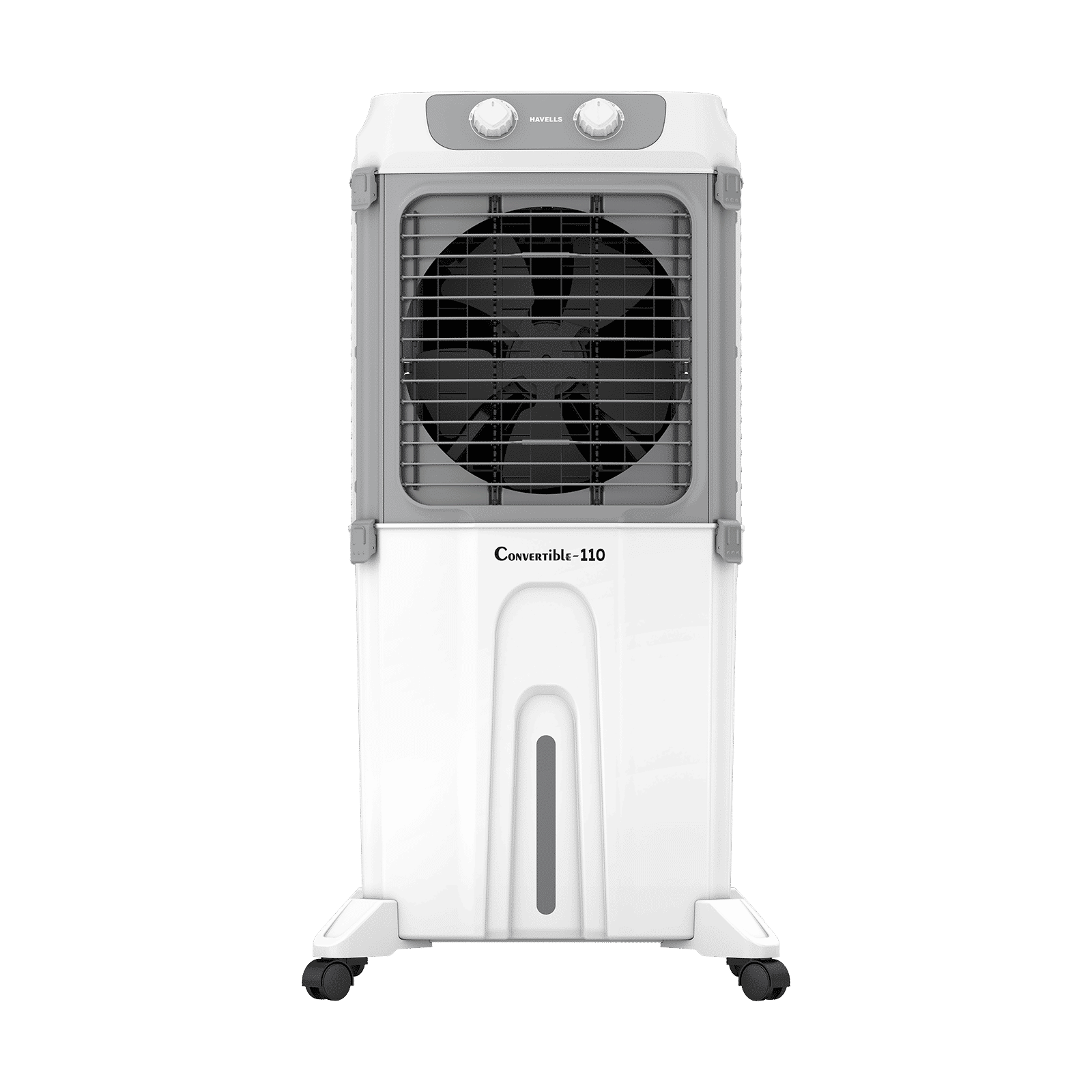 Havells Convertible 110 Litres Desert Air Cooler with Dual Flow Technology (Metal Blade Fan, White & Grey)_1