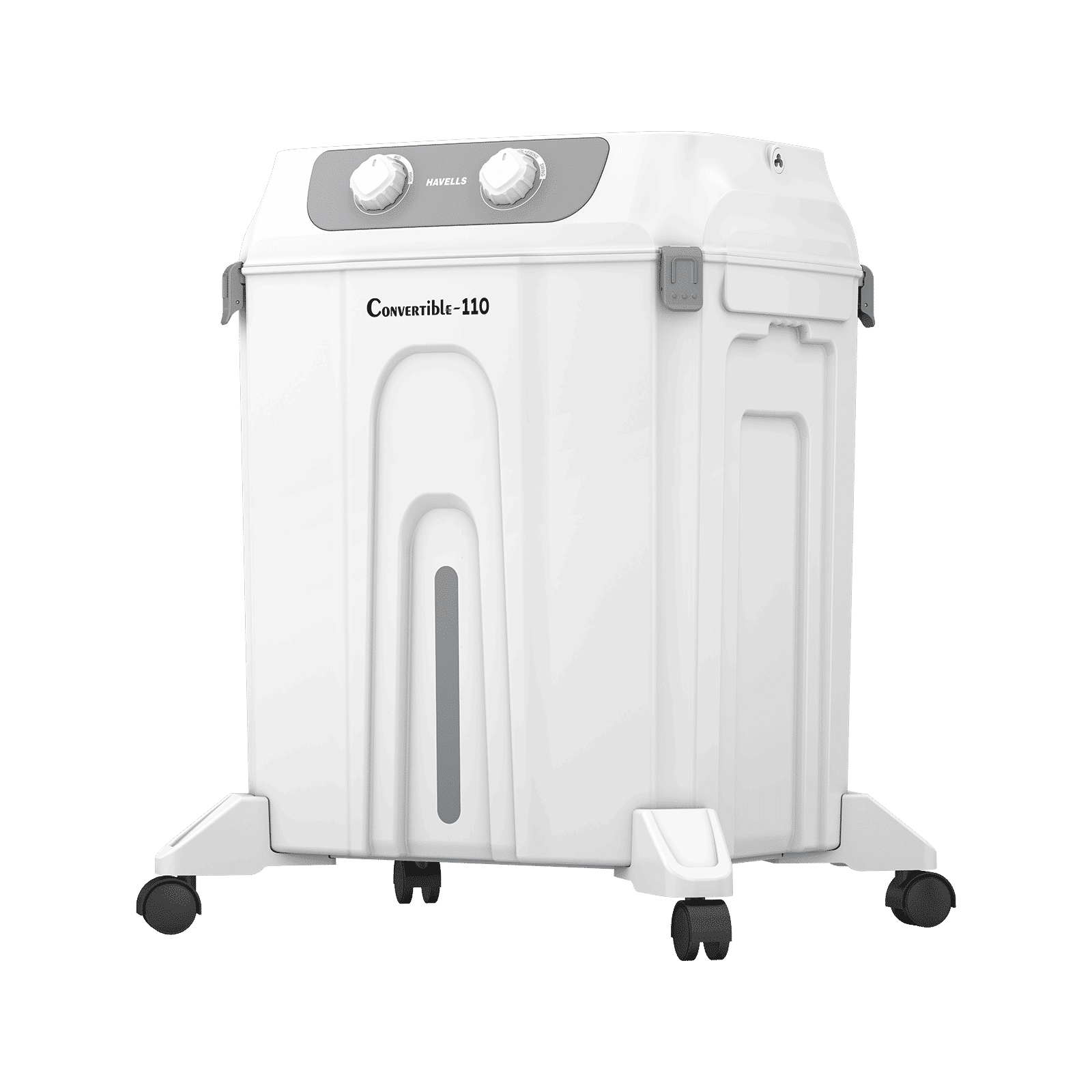 Havells Convertible 110 Litres Desert Air Cooler with Dual Flow Technology (Metal Blade Fan, White & Grey)_2