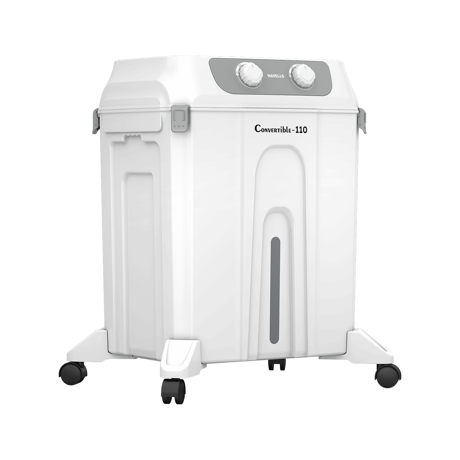 Havells Convertible 110 Litres Desert Air Cooler with Dual Flow Technology (Metal Blade Fan, White & Grey)_3