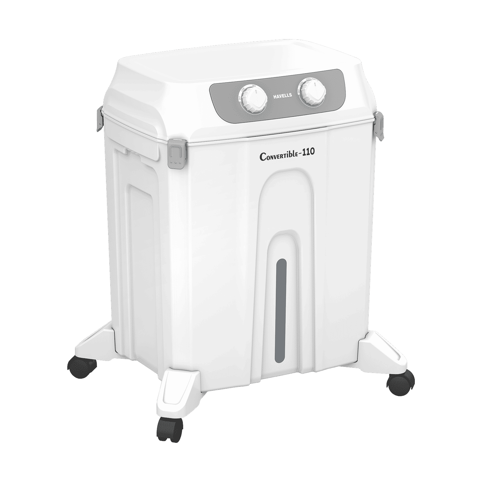 Havells Convertible 110 Litres Desert Air Cooler with Dual Flow Technology (Metal Blade Fan, White & Grey)_4