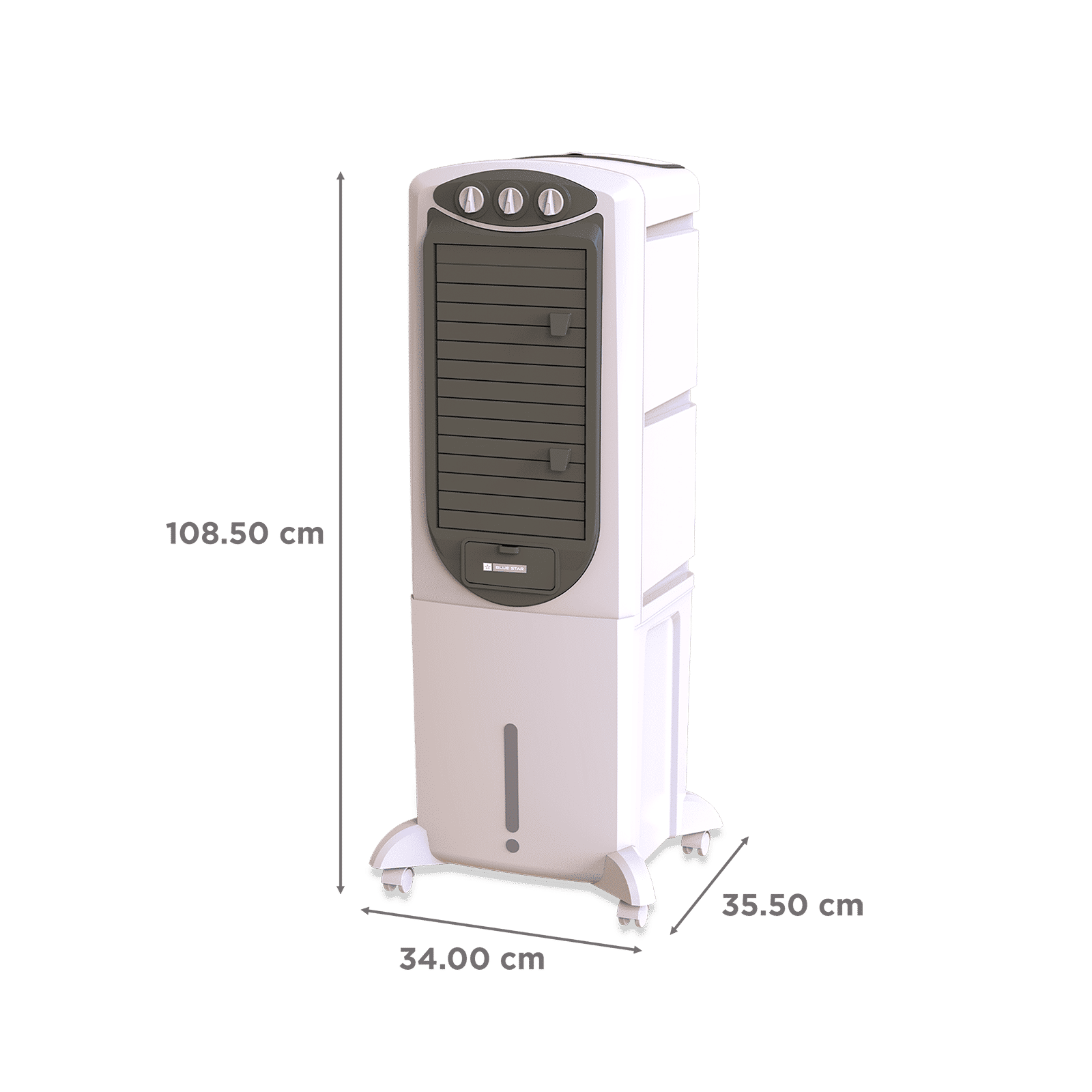 Blue Star PREMIA 35 Litres Tower Air Cooler with Anti-Microbial Property (Cross Drift Technology, White & Cool Grey)_2