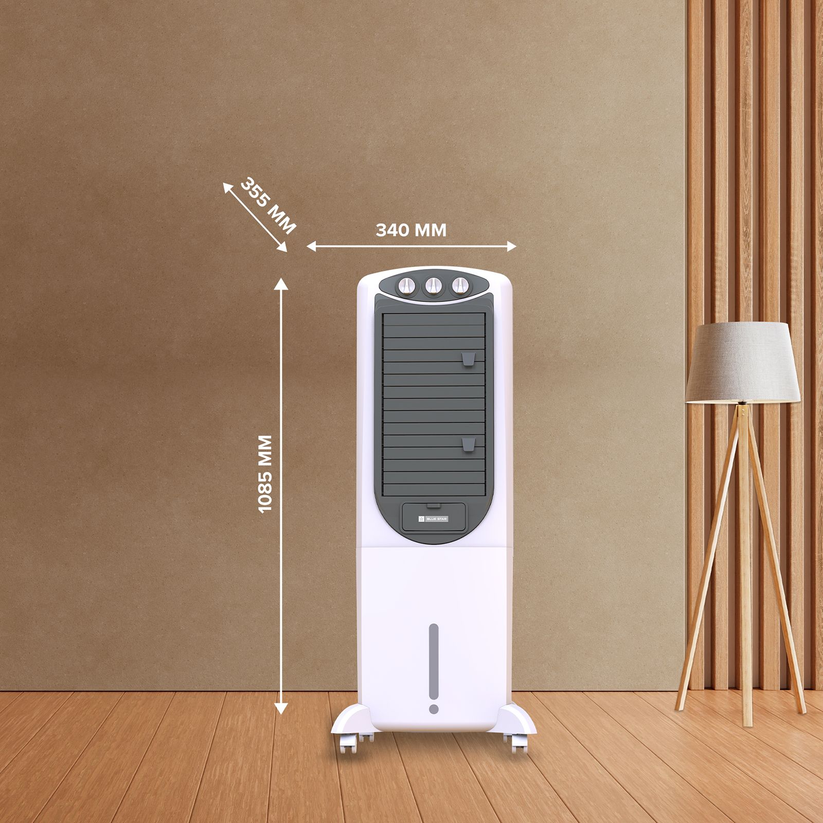 Blue Star PREMIA 35 Litres Tower Air Cooler with Anti-Microbial Property (Cross Drift Technology, White & Cool Grey)_4