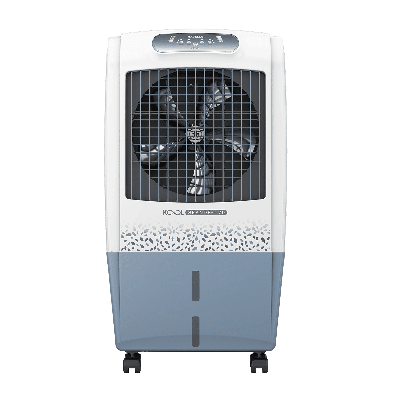 Havells KoolGrande-i 70 Litres Desert Air Cooler with Low Water Alarm (Dual Flow Technology, White & Grey)_1