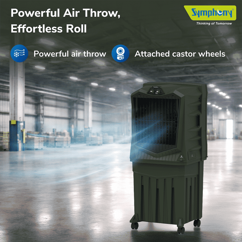 Symphony Air Force 90 Litres Desert Air Cooler with Auto Louver Movement (Inverter Compatible, Militry Green) Symphony Air Force 90 Litres Desert Air Cooler with Auto Louver Movement (Inverter Compatible, Militry Green)_2
