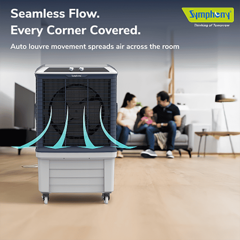 Symphony Bouncer 175 Litres Desert Air Cooler with Auto Louver Movement (Inverter Compatible, White) Symphony Bouncer 175 Litres Desert Air Cooler with Auto Louver Movement (Inverter Compatible, White)_5