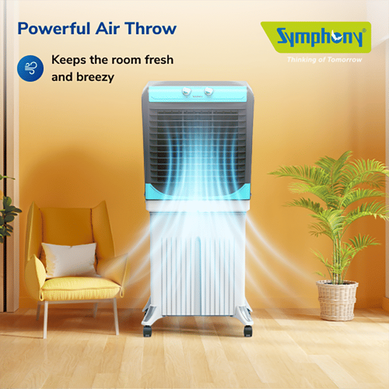Symphony Maxwind 55 Litres Personal Air Cooler with Auto Louver Movement (Inverter Compatible, White & Grey) Symphony Maxwind 55 Litres Personal Air Cooler with Auto Louver Movement (Inverter Compatible, White & Grey)_2