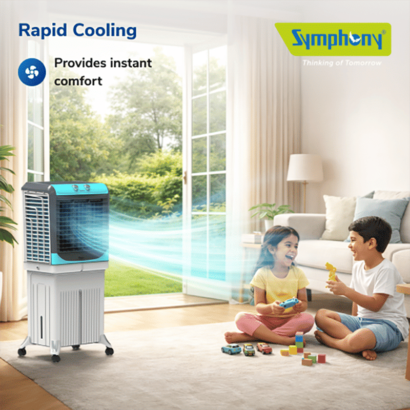 Symphony Maxwind 55 Litres Personal Air Cooler with Auto Louver Movement (Inverter Compatible, White & Grey) Symphony Maxwind 55 Litres Personal Air Cooler with Auto Louver Movement (Inverter Compatible, White & Grey)_5