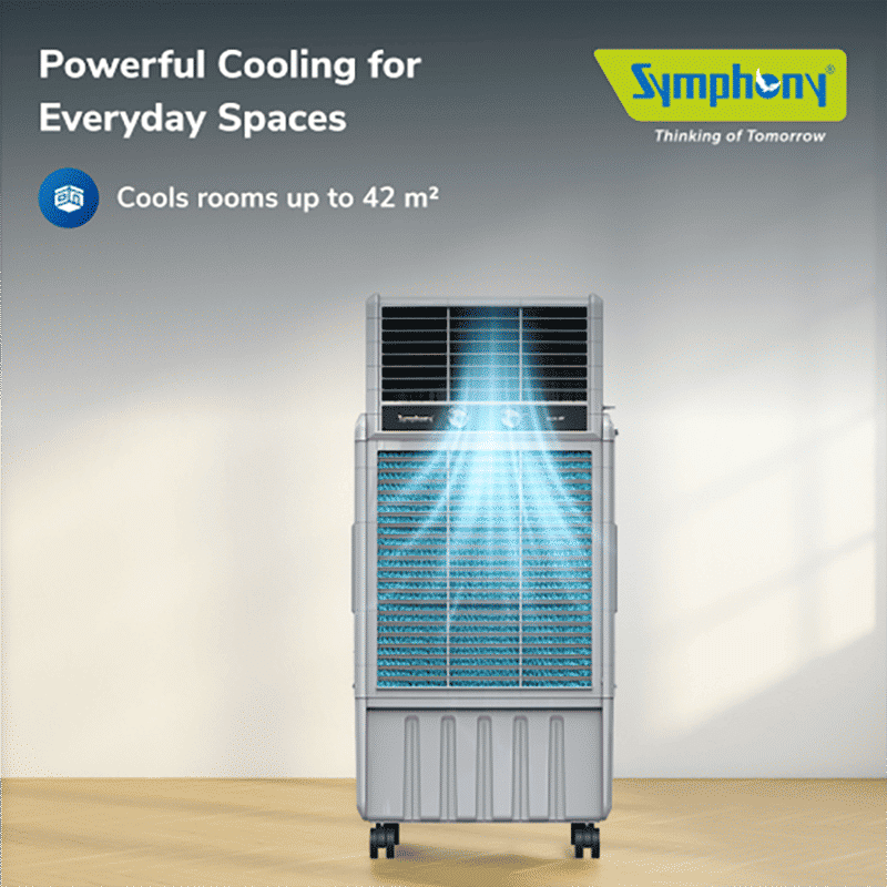 Symphony More 4D 125 Litres Desert Air Cooler with CFD Technology (Inverter Compatible, White & Grey) Symphony More 4D 125 Litres Desert Air Cooler with CFD Technology (Inverter Compatible, White & Grey)_2