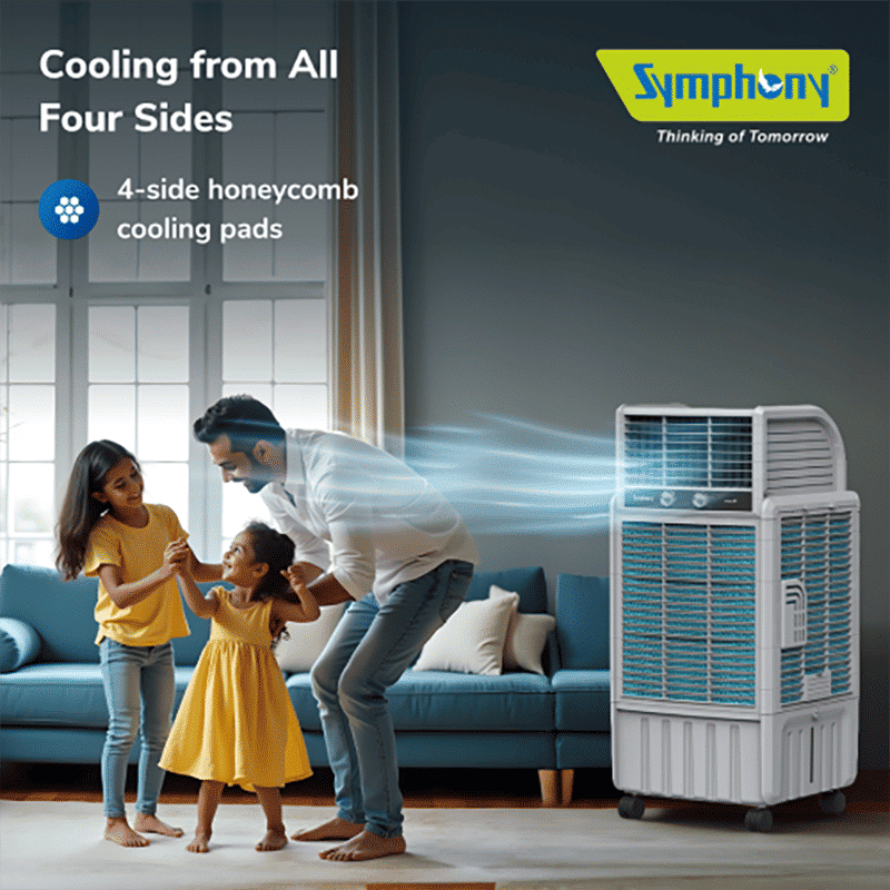 Symphony More 4D 125 Litres Desert Air Cooler with CFD Technology (Inverter Compatible, White & Grey) Symphony More 4D 125 Litres Desert Air Cooler with CFD Technology (Inverter Compatible, White & Grey)_5