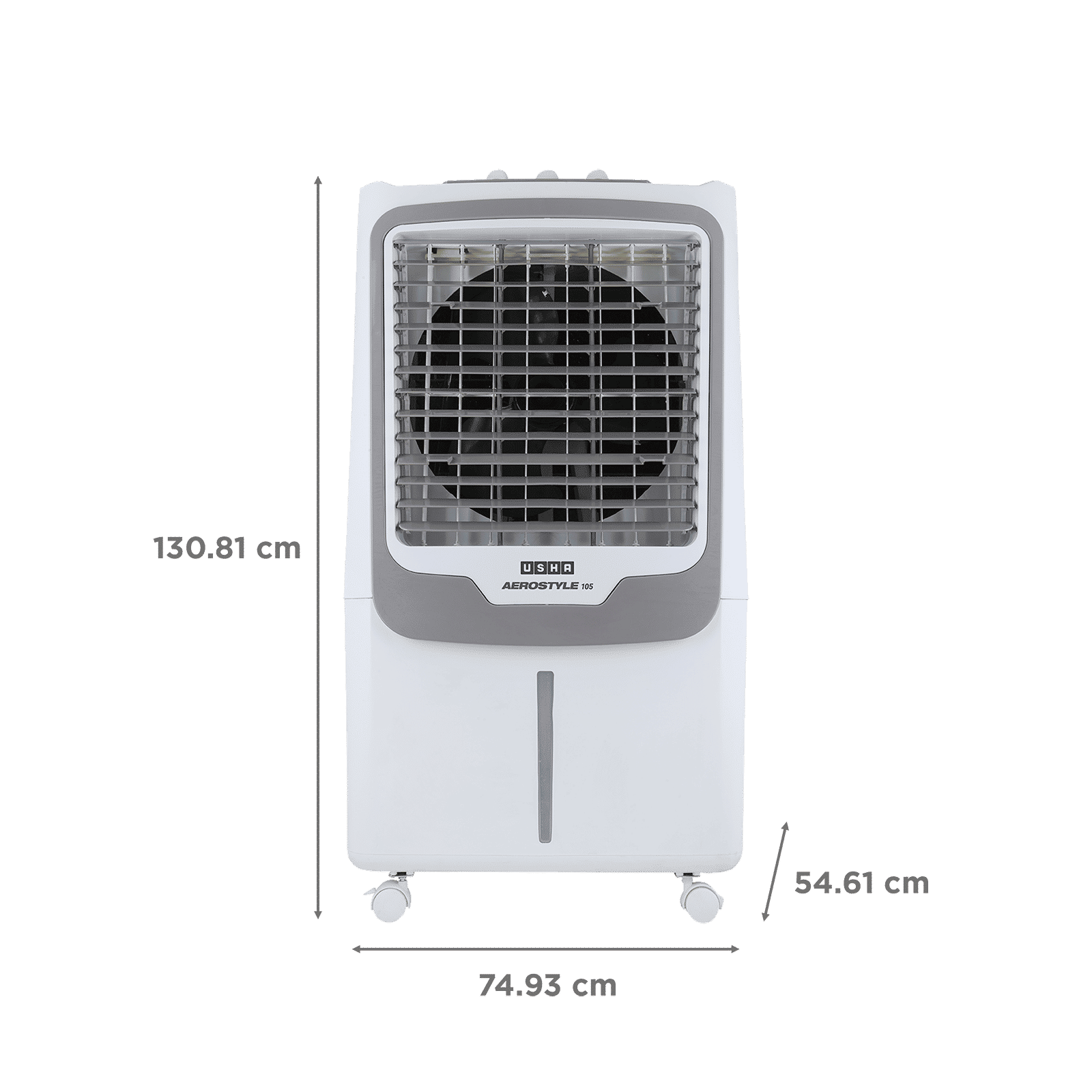 Usha AERO STYLE 105ASD1 105 Litres Desert Air Cooler with Shower Distribution Channel (Adjustable Water Flow, White & Grey)_2