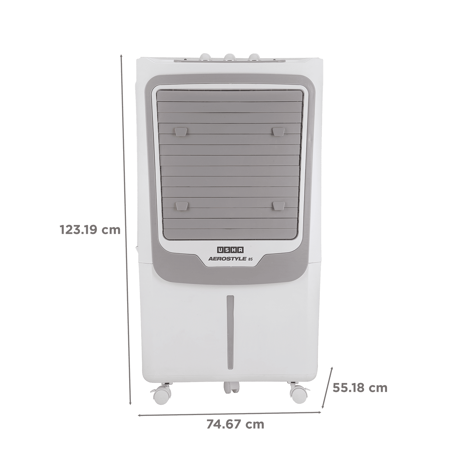 Usha AERO STYLE 85ASD1 85 Litres Desert Air Cooler with Shower Distribution Channel (Adjustable Water Flow, White & Grey) Usha AERO STYLE 85ASD1 85 Litres Desert Air Cooler with Shower Distribution Channel (Adjustable Water Flow, White & Grey)_2