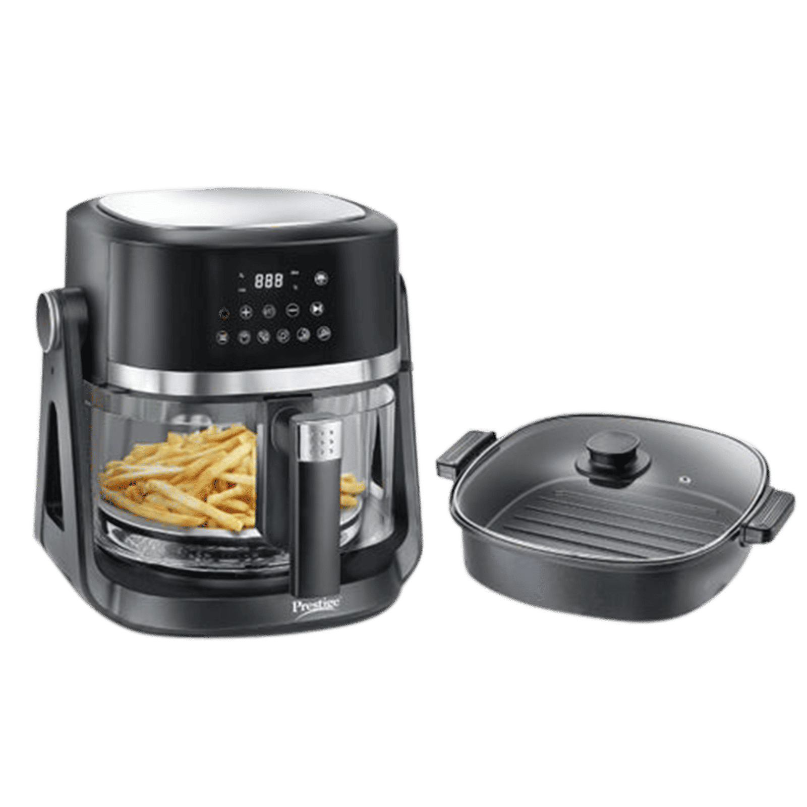 Prestige AirFlip 4.5L 1500 Watt Digital Air Fryer with 360 Degree View Glass Basket (Black)_1