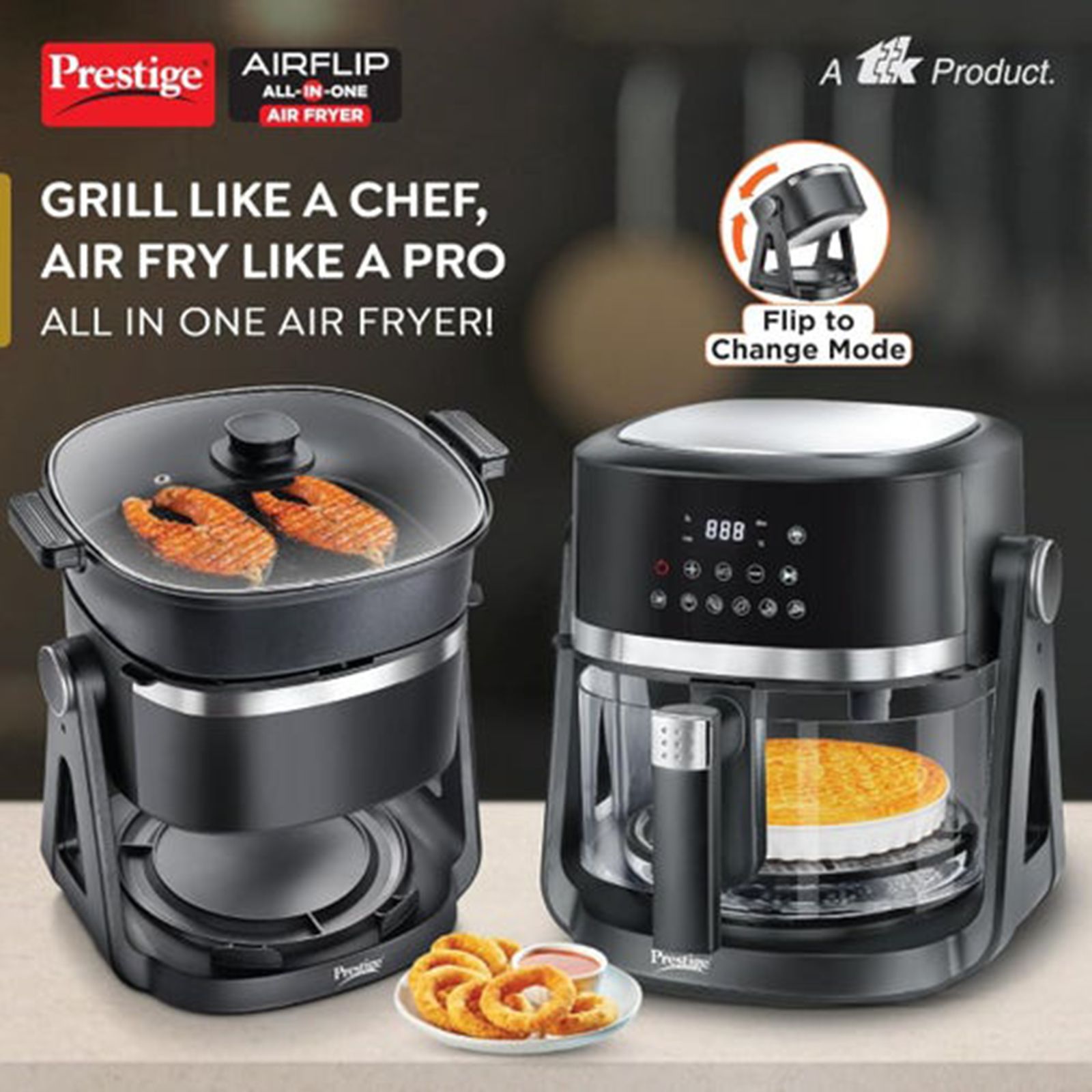 Prestige AirFlip 4.5L 1500 Watt Digital Air Fryer with 360 Degree View Glass Basket (Black)_4
