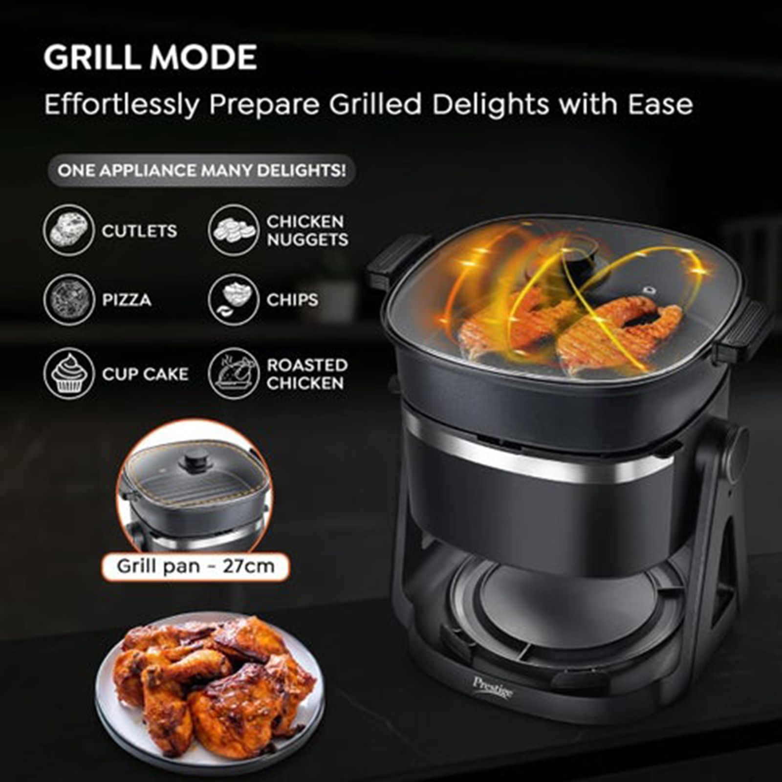 Prestige AirFlip 4.5L 1500 Watt Digital Air Fryer with 360 Degree View Glass Basket (Black)_8