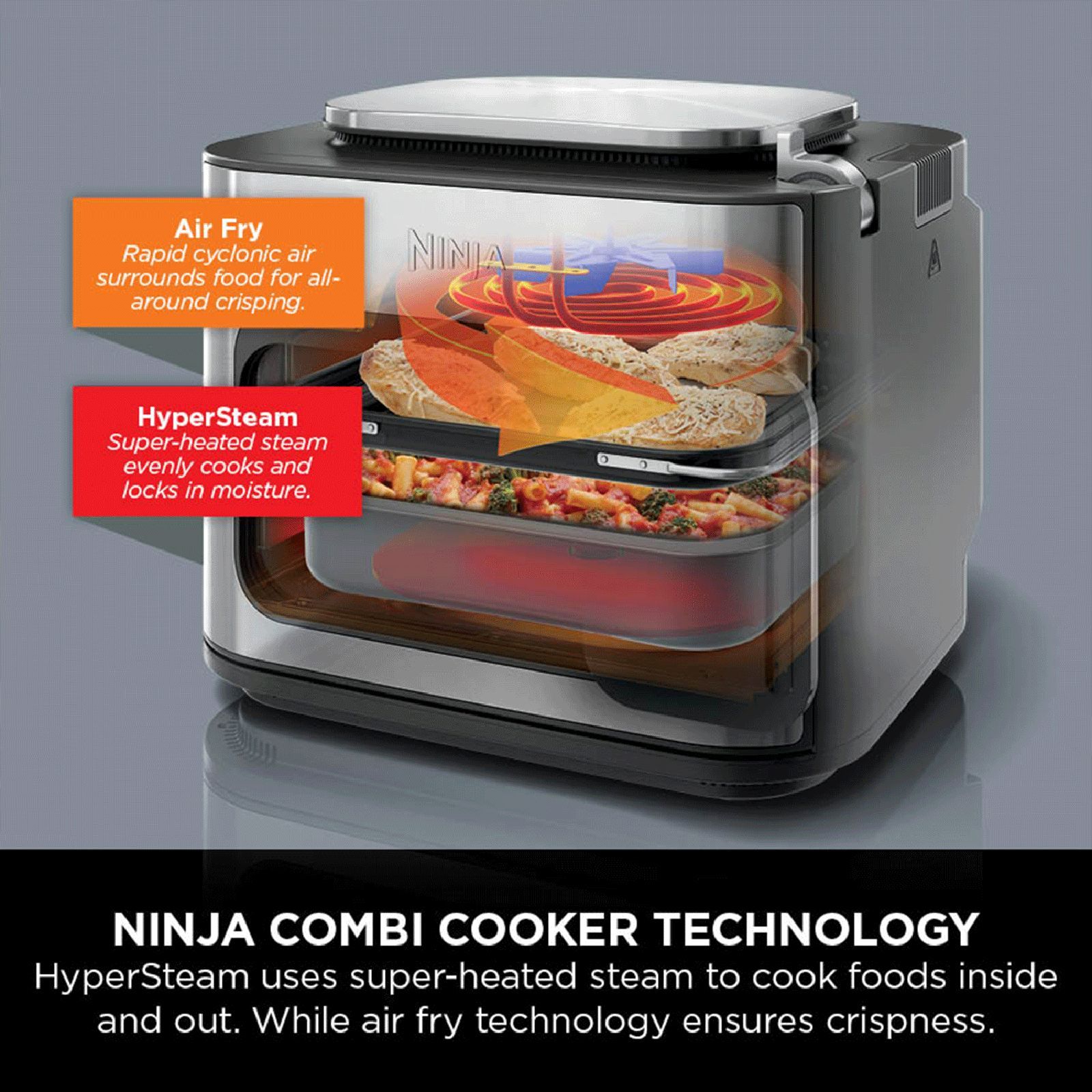 Ninja Combi HyperSteam 12.5L 1780 Watt Digital Multi-Cooker, Oven & Air Fryer with Hot Air Technology (Sea Salt Grey) Ninja Combi HyperSteam 12.5L 1780 Watt Digital Multi-Cooker, Oven & Air Fryer with Hot Air Technology (Sea Salt Grey)_2