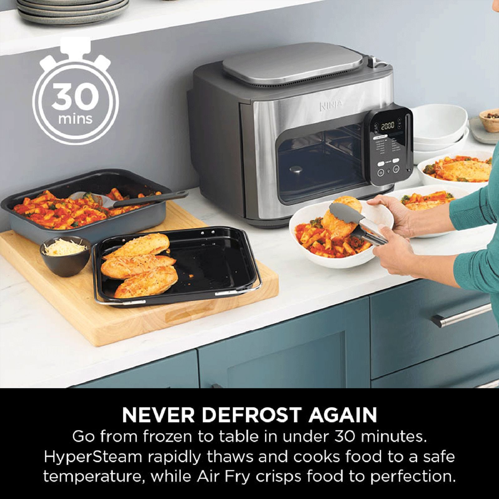 Ninja Combi HyperSteam 12.5L 1780 Watt Digital Multi-Cooker, Oven & Air Fryer with Hot Air Technology (Sea Salt Grey) Ninja Combi HyperSteam 12.5L 1780 Watt Digital Multi-Cooker, Oven & Air Fryer with Hot Air Technology (Sea Salt Grey)_4