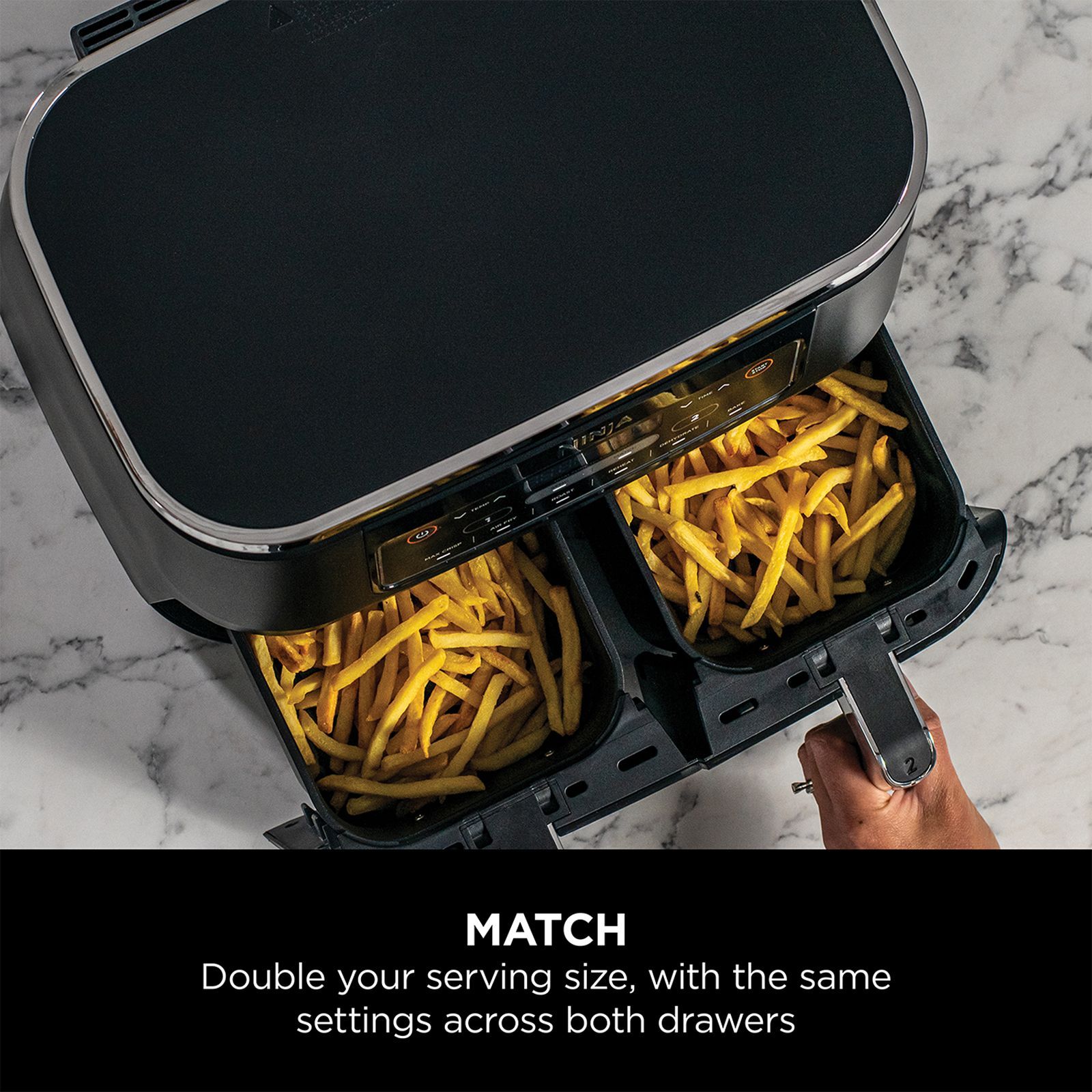 Ninja Foodi DualZone 7.6L 2470 Watt Digital Air Fryer with Max Crisp Technology (Black)_4