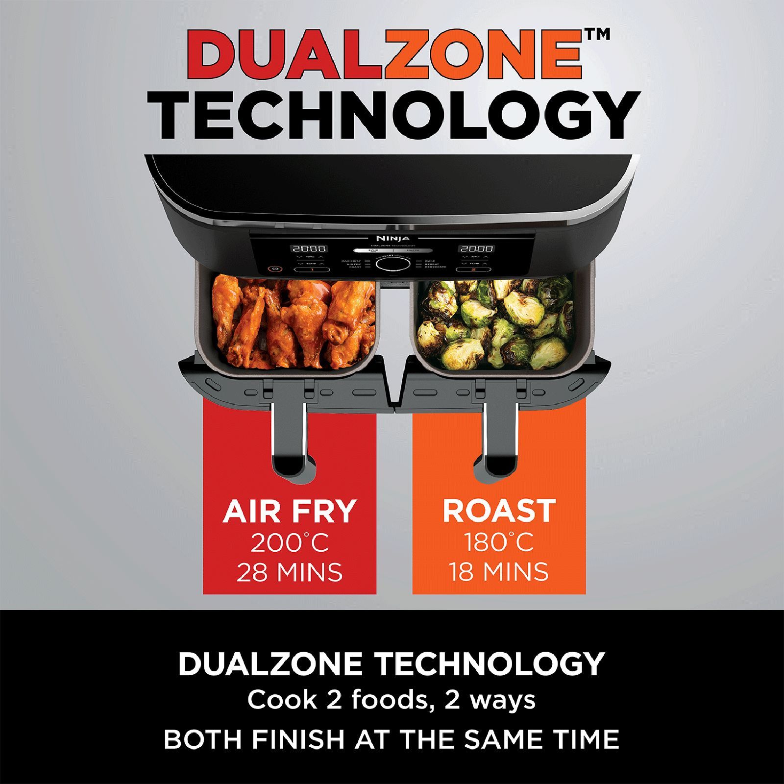 Ninja Foodi DualZone 7.6L 2470 Watt Digital Air Fryer with Max Crisp Technology (Black)_8