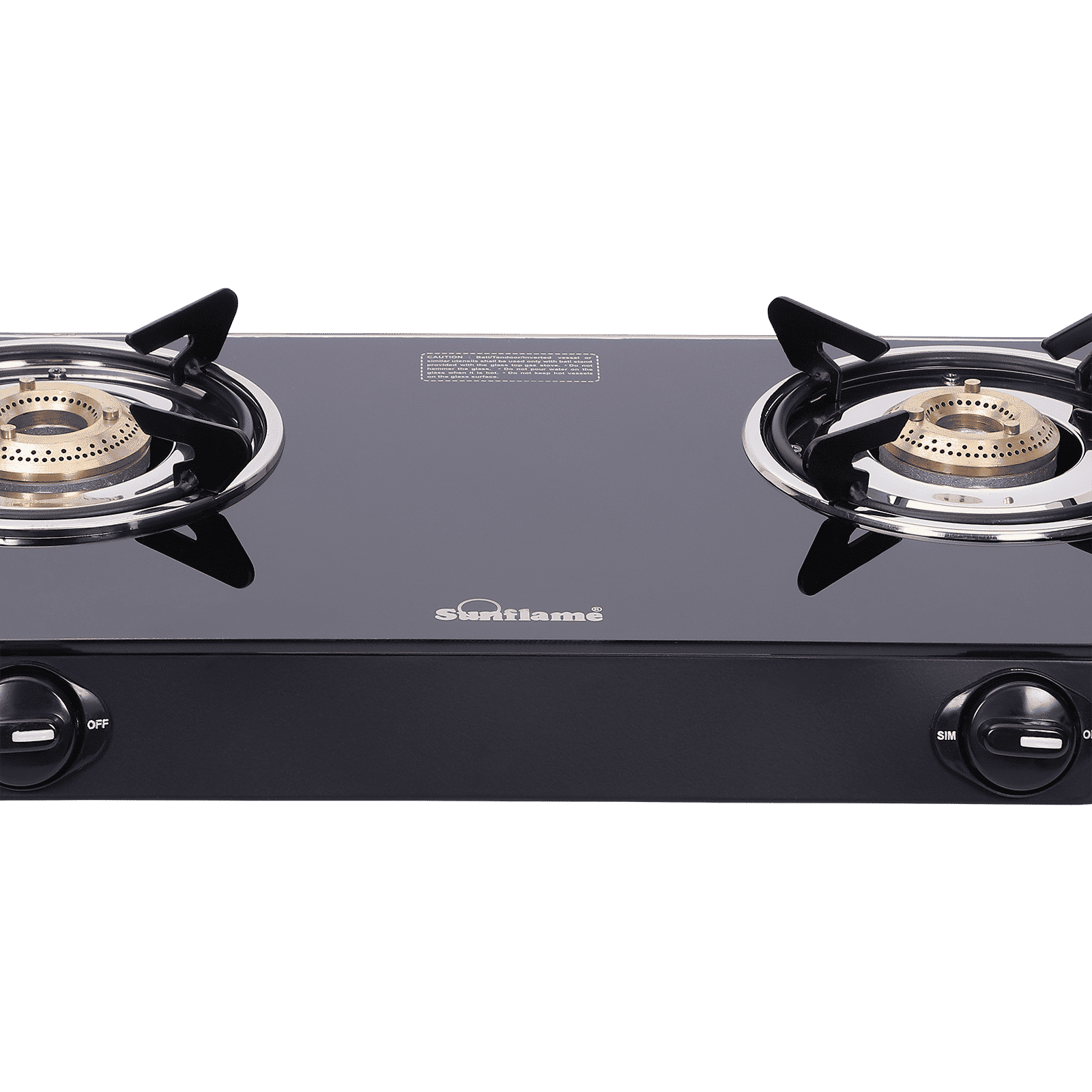 Sunflame Venza Toughened Glass Top 2 Burner Manual Gas Stove (Removable Drip Tray, Black)_4