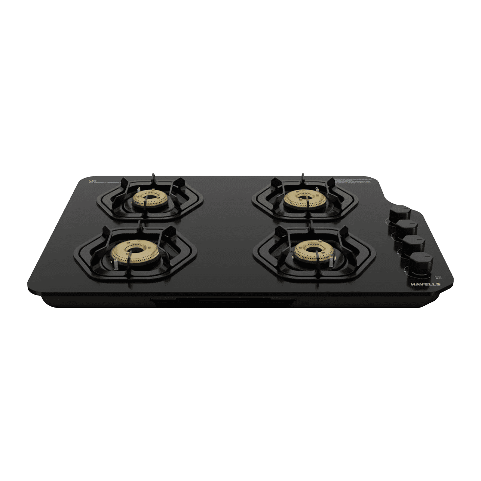 Havells Hexa Toughened Glass Top 4 Burner Automatic Gas Stove (Jointless Pan Support, Black) Havells Hexa Toughened Glass Top 4 Burner Automatic Gas Stove (Jointless Pan Support, Black)_1