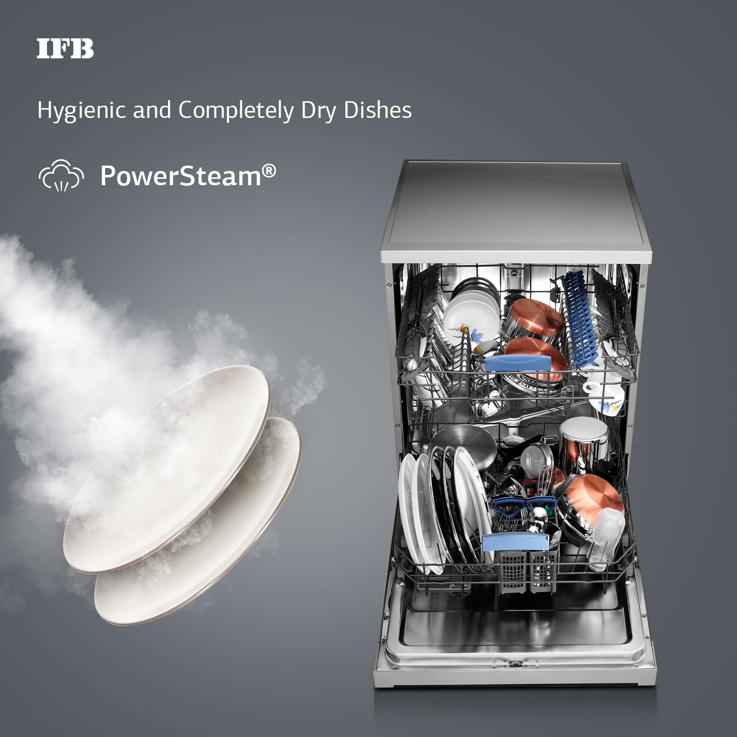 IFB Neptune VX 12 Place Settings Free Standing Dishwasher with Hot Water Wash (Dark Silver)_12