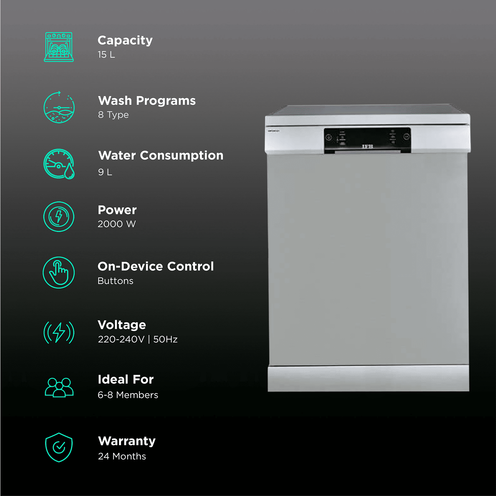 IFB Neptune SX1 15 Place Settings Free Standing Dishwasher with Hot Water Wash (Stainless Steel)_3