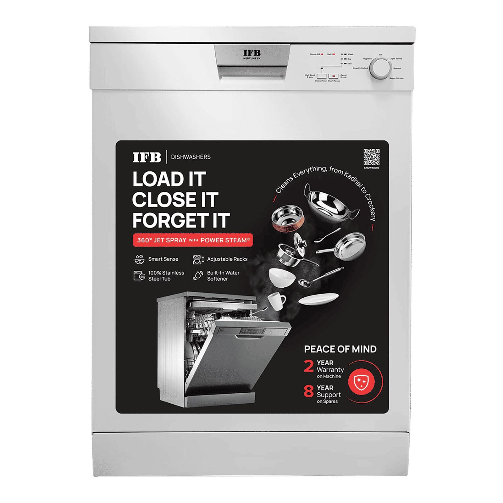 IFB Neptune FX1 12 Place Settings Free Standing Dishwasher with Hot Water Wash (White)_12