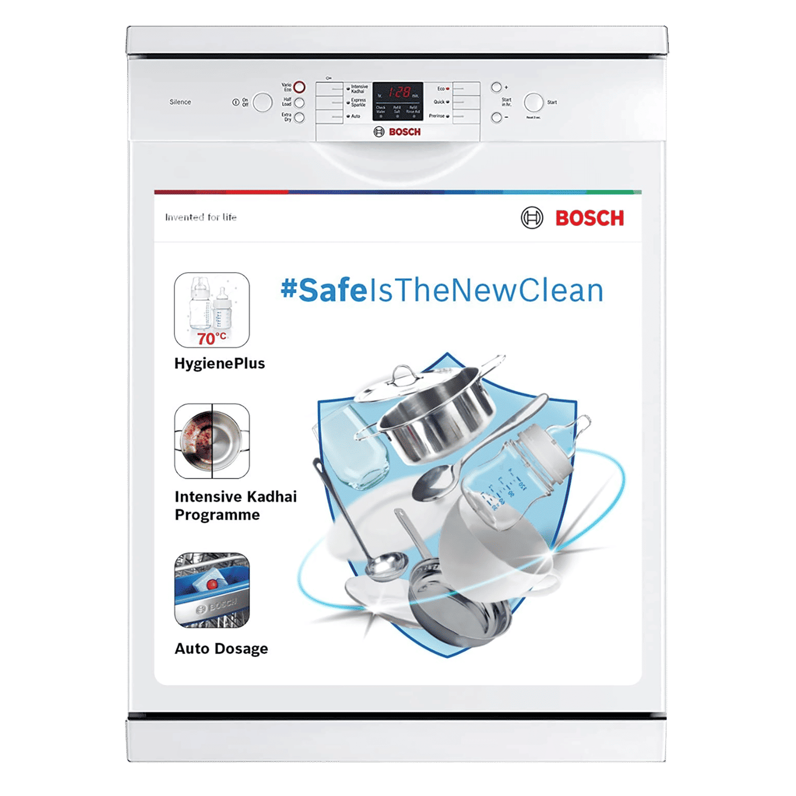 BOSCH Series 6 13 Place Settings Free Standing Dishwasher with Glass Protection Technology (White)_1