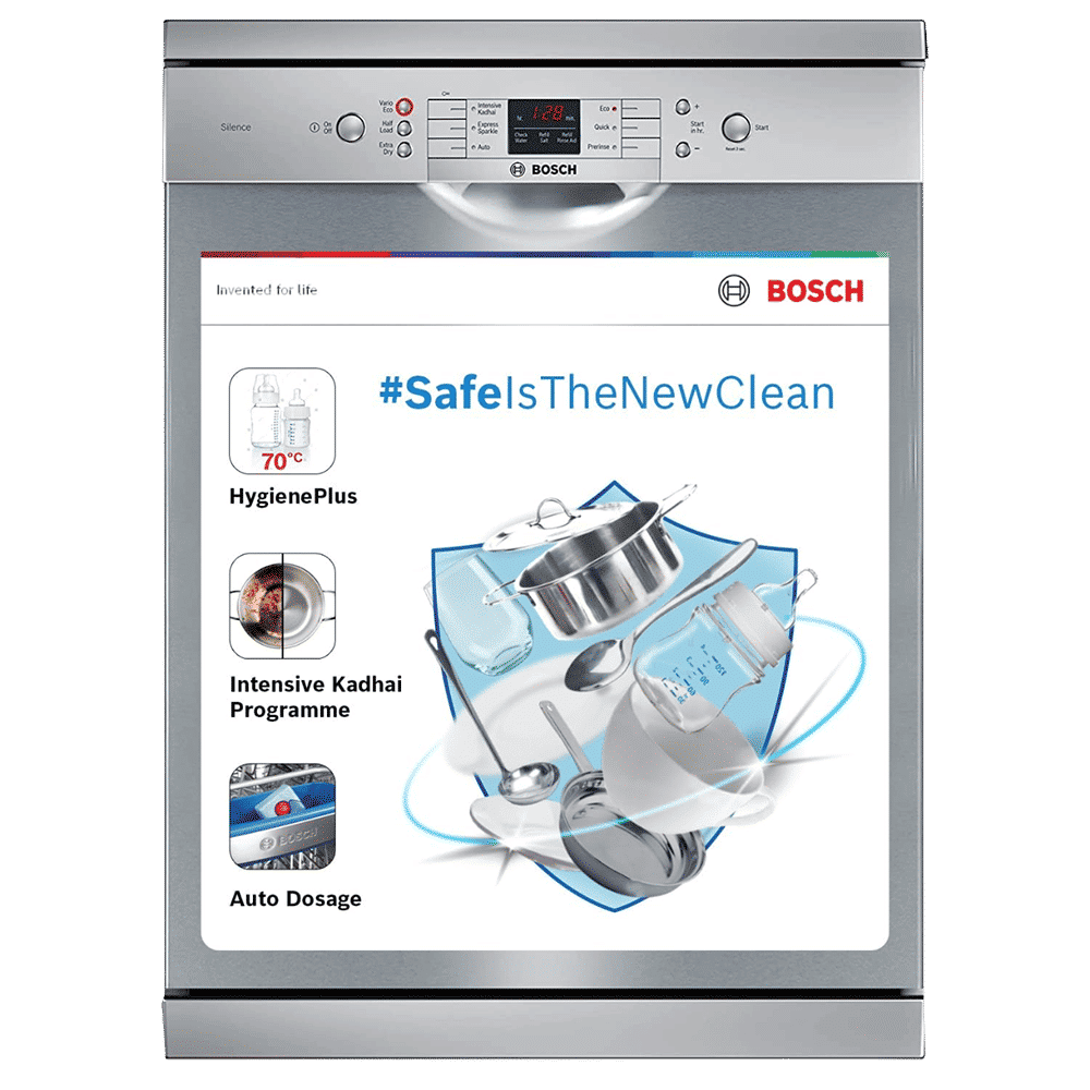 BOSCH Series 6 13 Place Settings Free Standing Dishwasher with Glass Protection Technology (Silver Inox)_1
