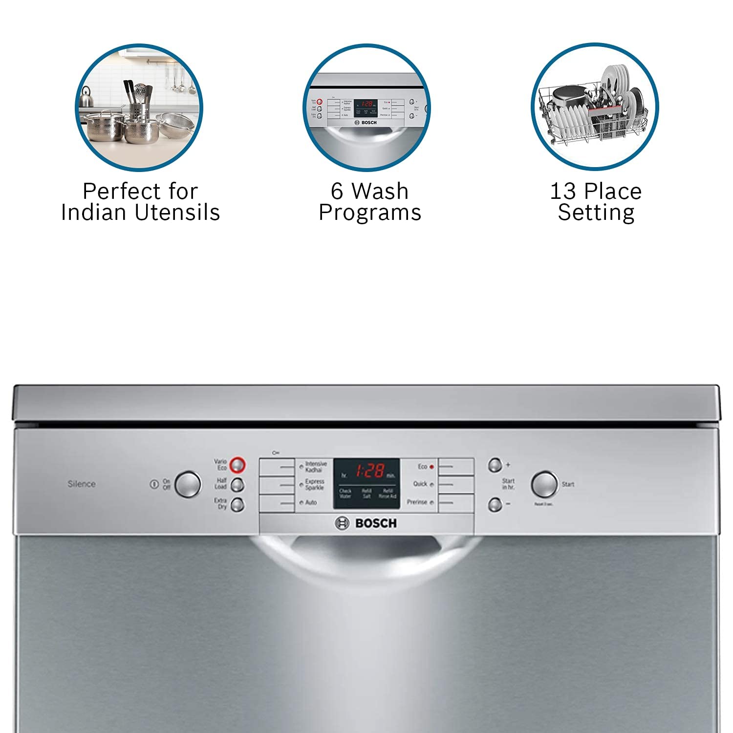 BOSCH Series 6 13 Place Settings Free Standing Dishwasher with Glass Protection Technology (Silver Inox)_10