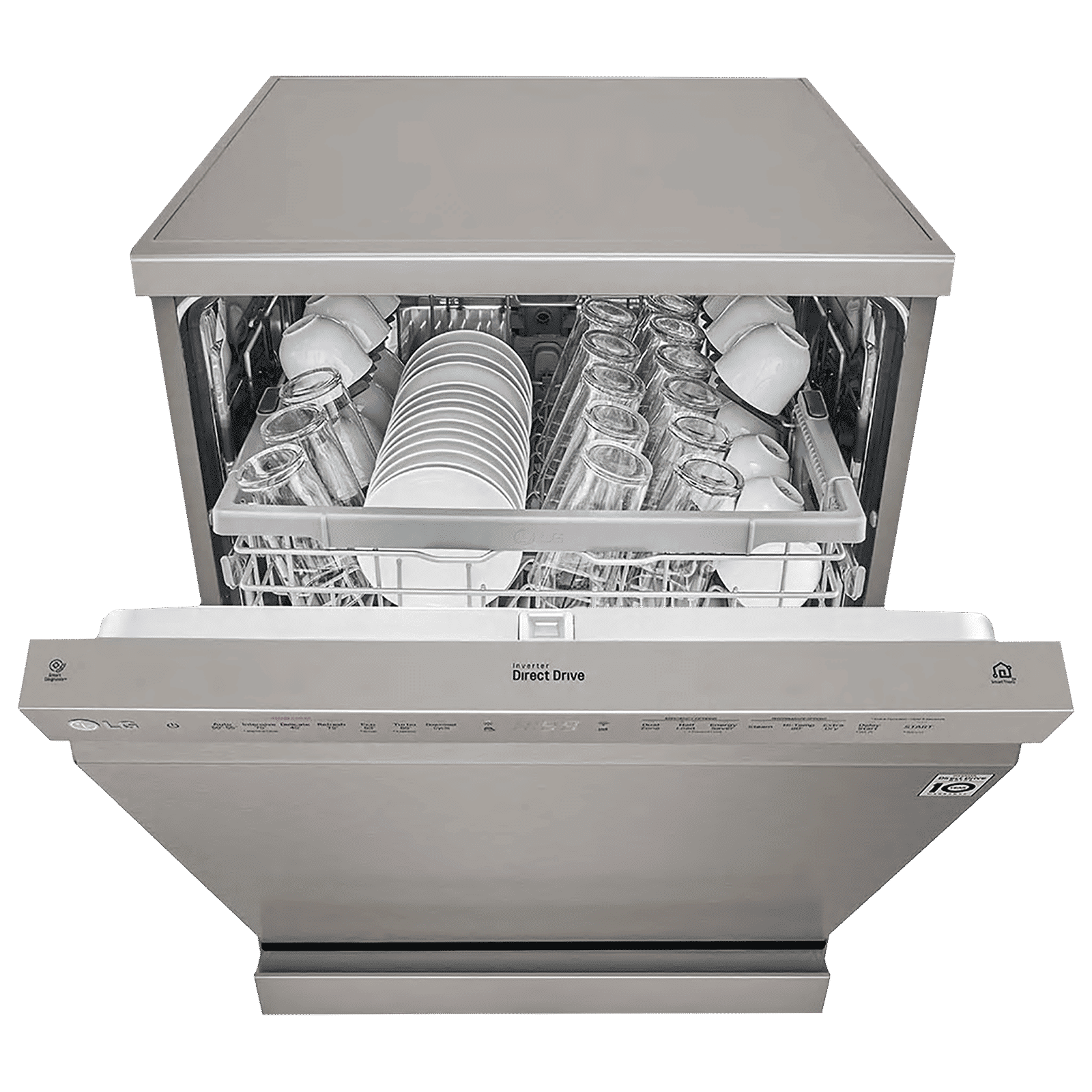 LG 14 Place Settings Free Standing Dishwasher with Inverter Direct Drive (No Pre-rinse Required, Silver)_13