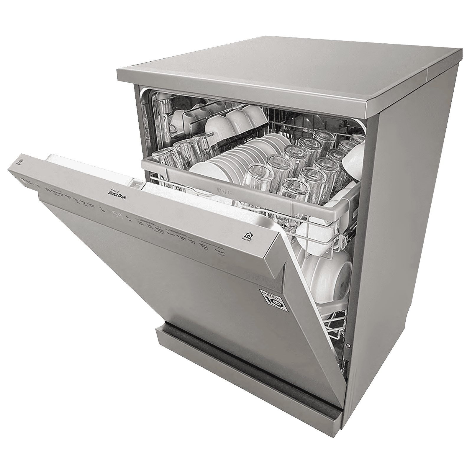 LG 14 Place Settings Free Standing Dishwasher with Inverter Direct Drive (No Pre-rinse Required, Silver)_17