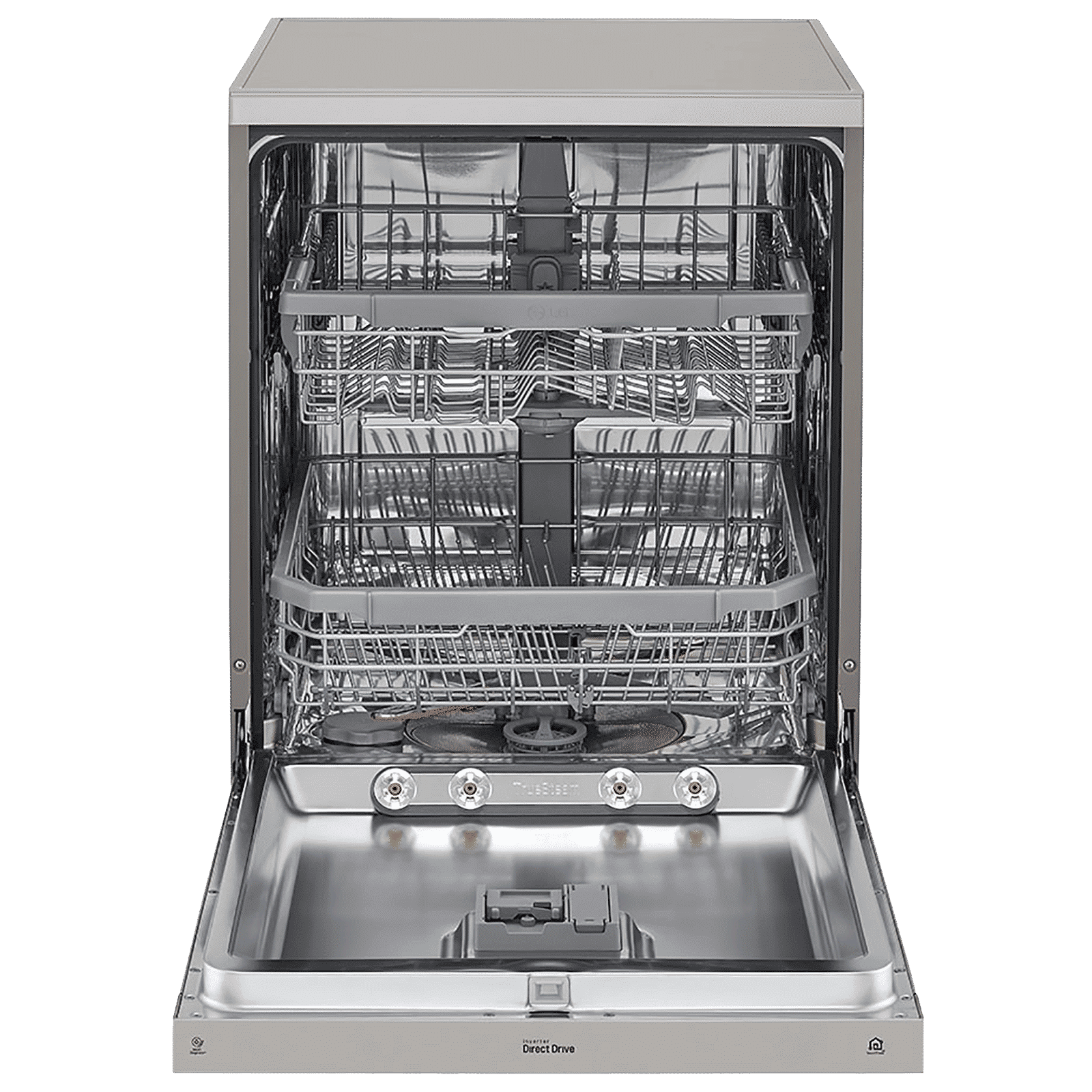 LG 14 Place Settings Free Standing Dishwasher with Inverter Direct Drive (No Pre-rinse Required, Silver)_4