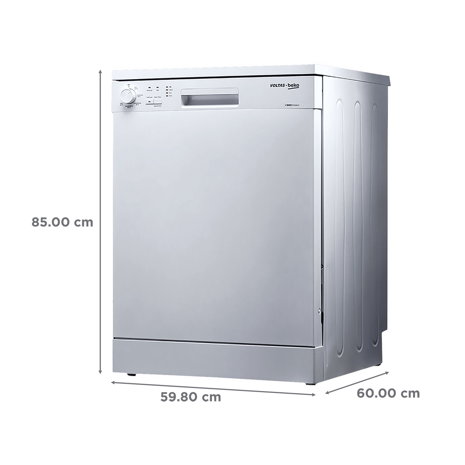 VOLTAS beko 14 Place Settings Free Standing Dishwasher with 2 Spray Levels (No Pre-rinse Required, White)_2