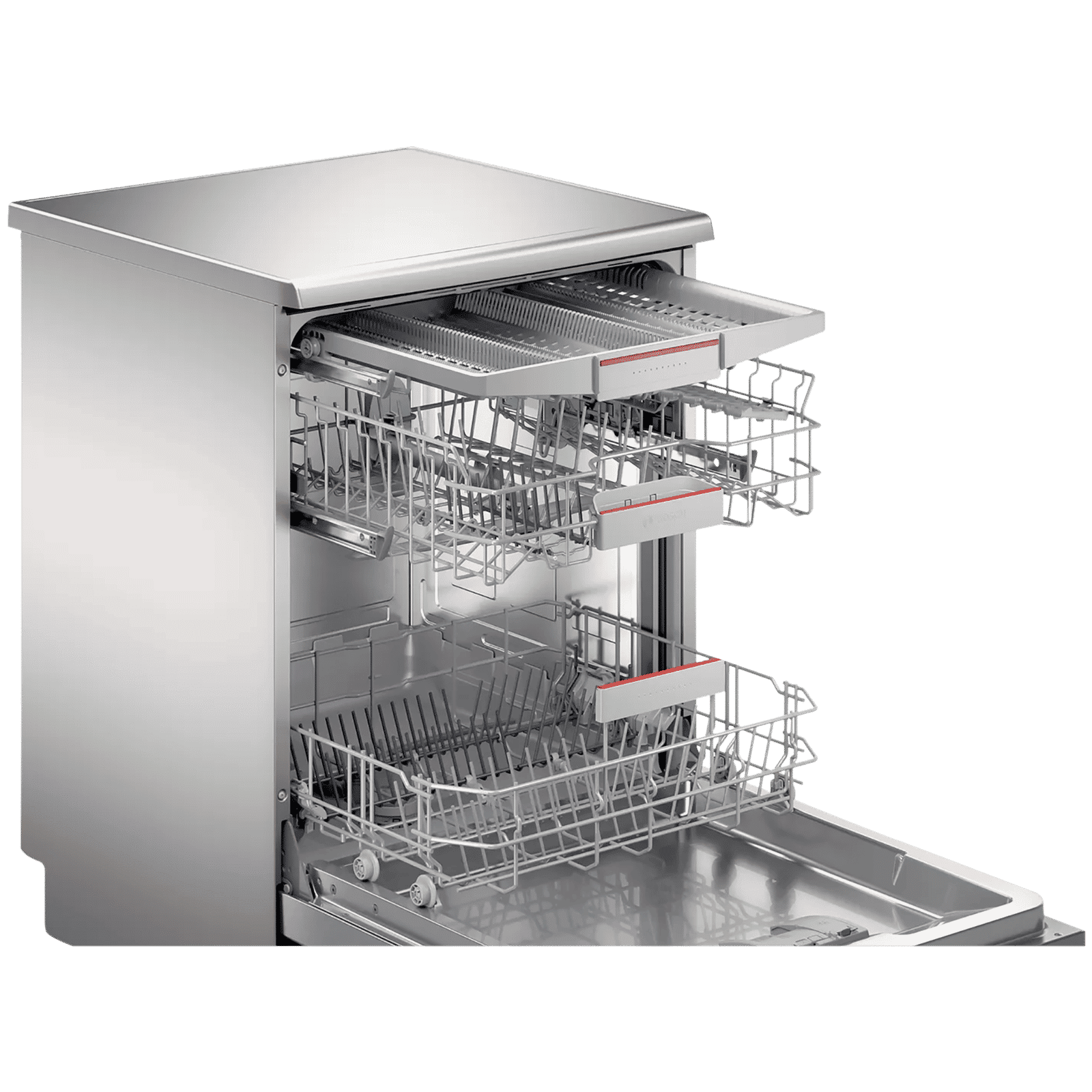 BOSCH Series 6 14 Place Settings Free Standing Dishwasher with Triple Rackmatic System (Silver Inox)_9