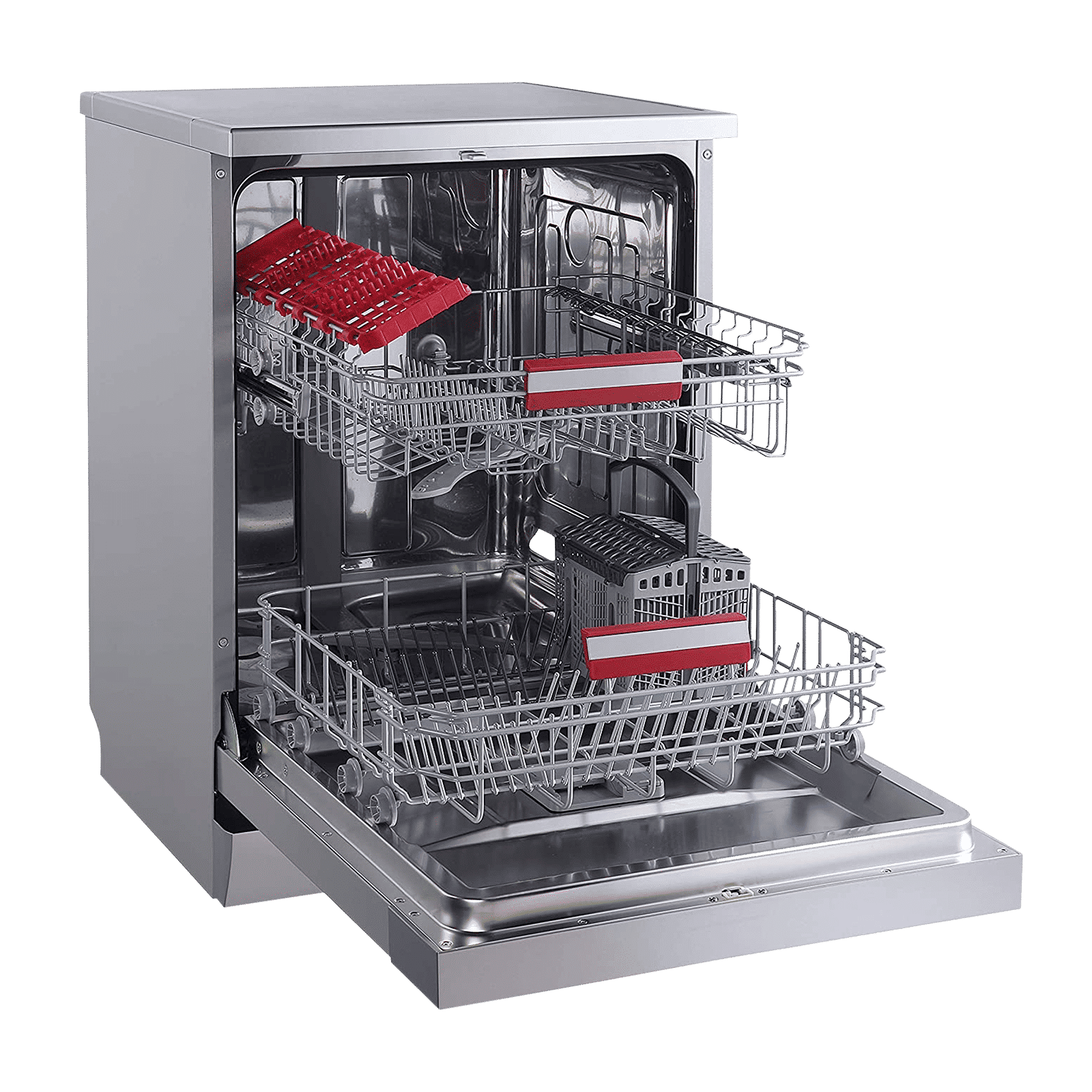 TOSHIBA 14 Place Settings Free Standing Dishwasher with Anti Bacterial Technology (Silver)_10