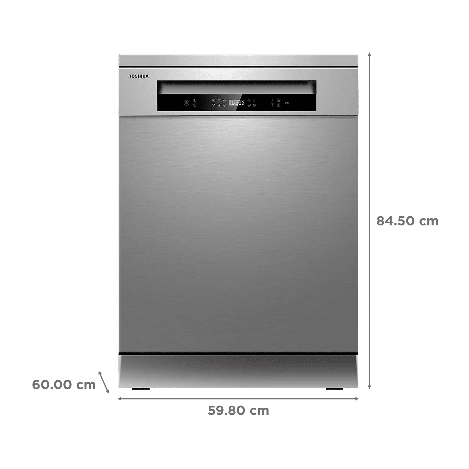 TOSHIBA 14 Place Settings Free Standing Dishwasher with Anti Bacterial Technology (Silver)_2