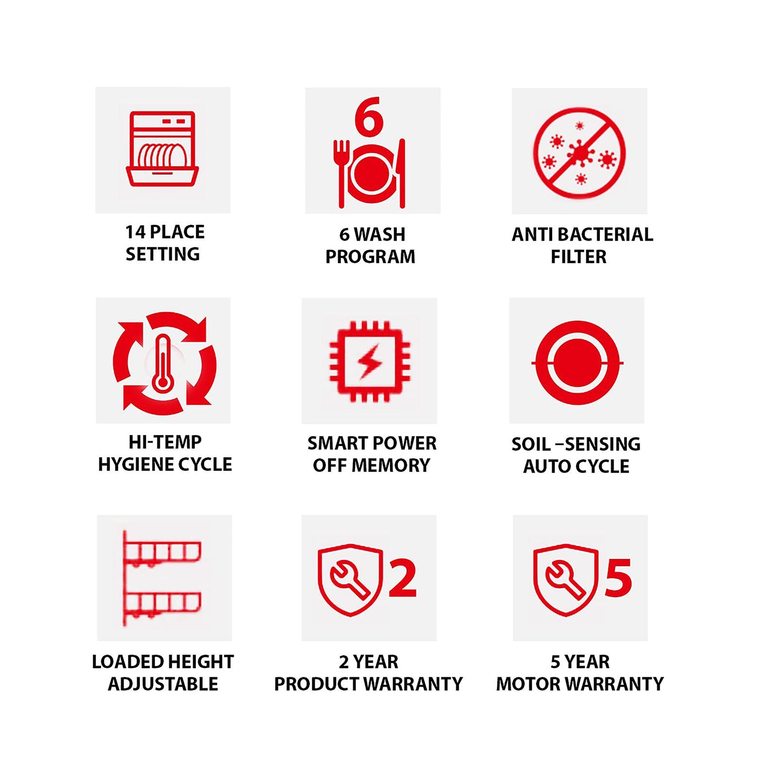 TOSHIBA 14 Place Settings Free Standing Dishwasher with Anti Bacterial Technology (Silver) TOSHIBA 14 Place Settings Free Standing Dishwasher with Anti Bacterial Technology (Silver)_12