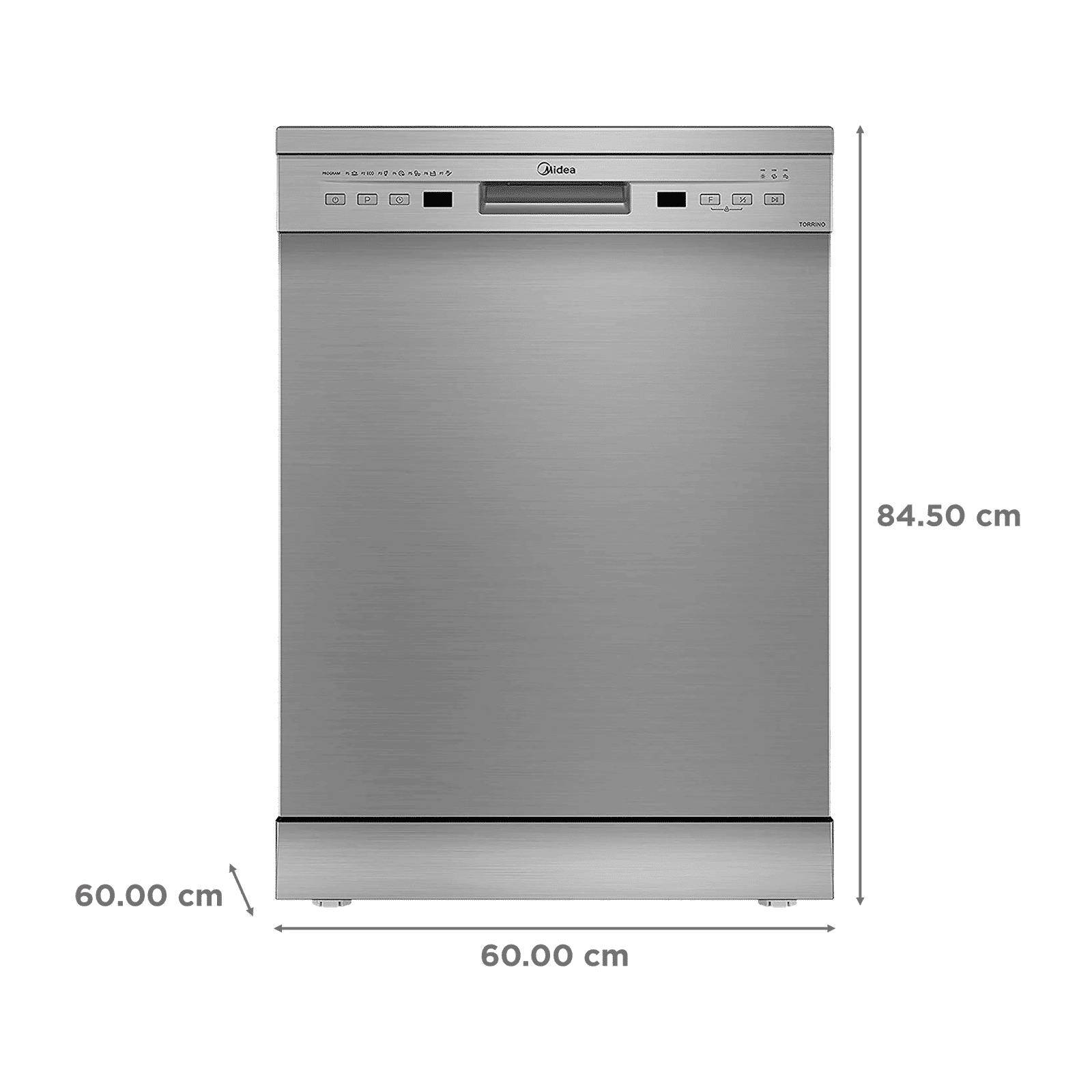 Midea TORRINO 13 Place Settings Free Standing Dishwasher with Intensive Wash Sanitization (Silver)_2
