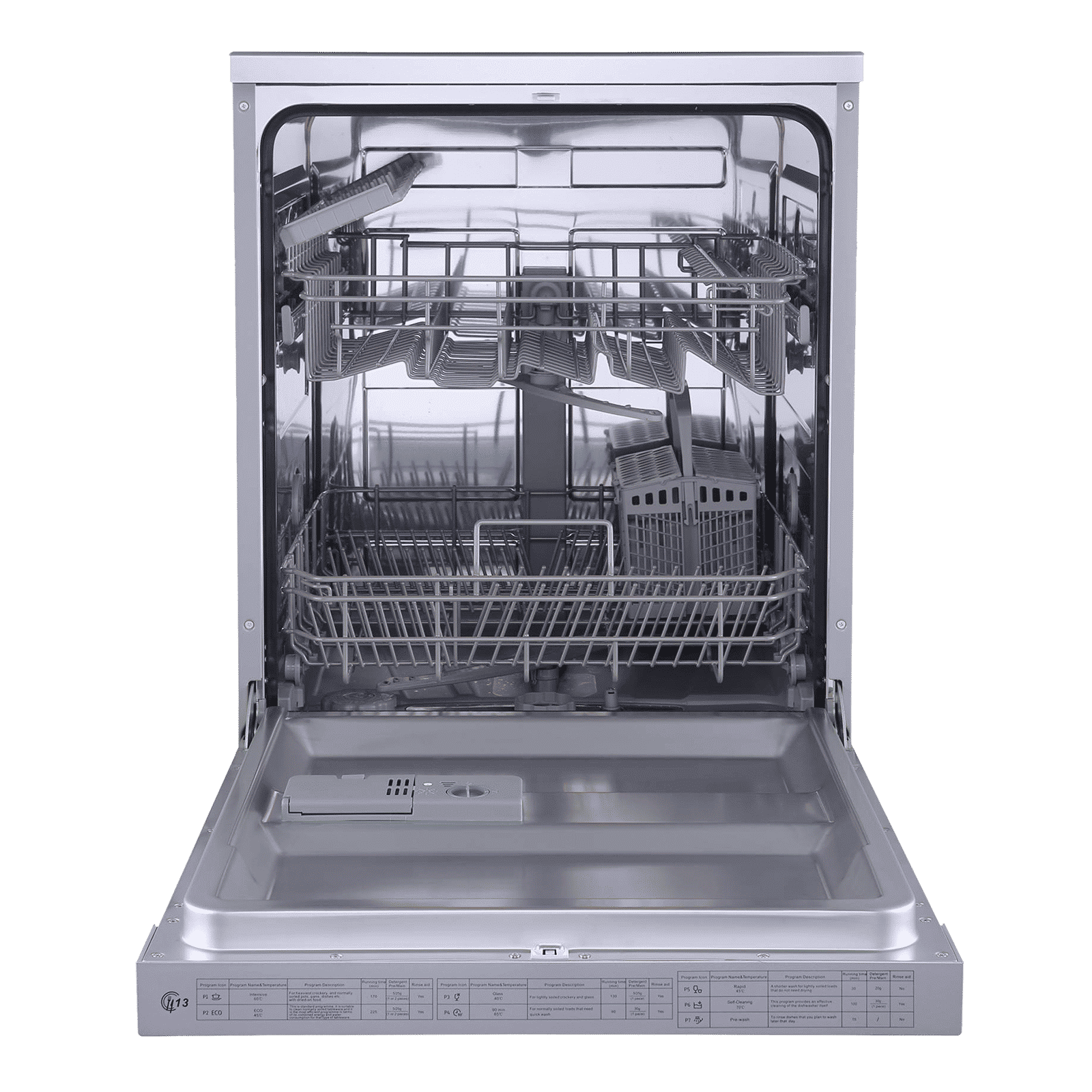 Midea TORRINO 13 Place Settings Free Standing Dishwasher with Intensive Wash Sanitization (Silver)_5