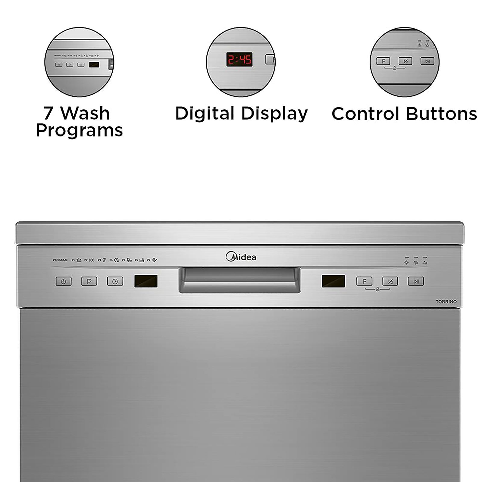Midea 8 Place Settings Free Standing Dishwasher with Smart Power Off Memory (No Pre-rinse Required, Silver)_15