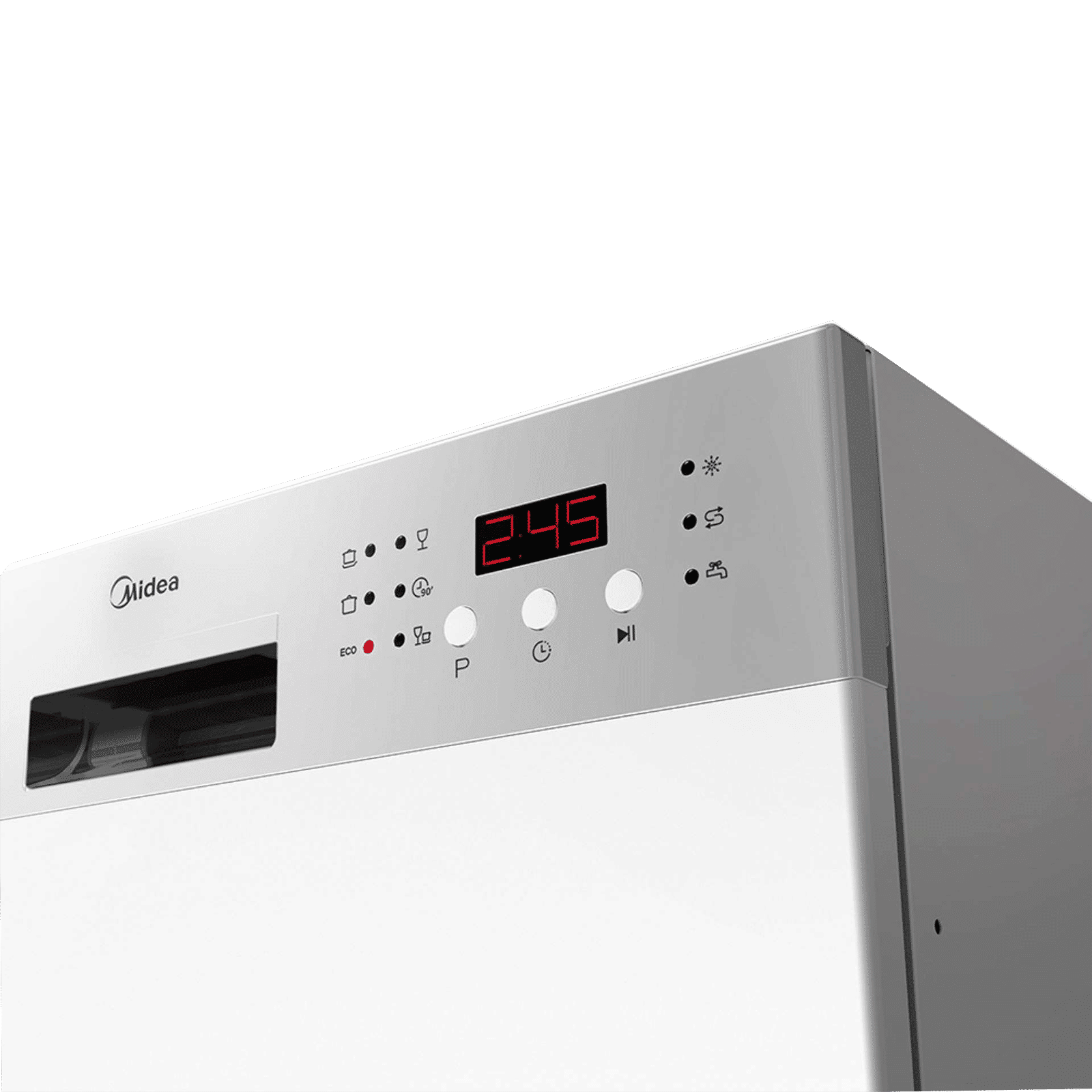 Midea 8 Place Settings Free Standing Dishwasher with Smart Power Off Memory (No Pre-rinse Required, Silver)_4