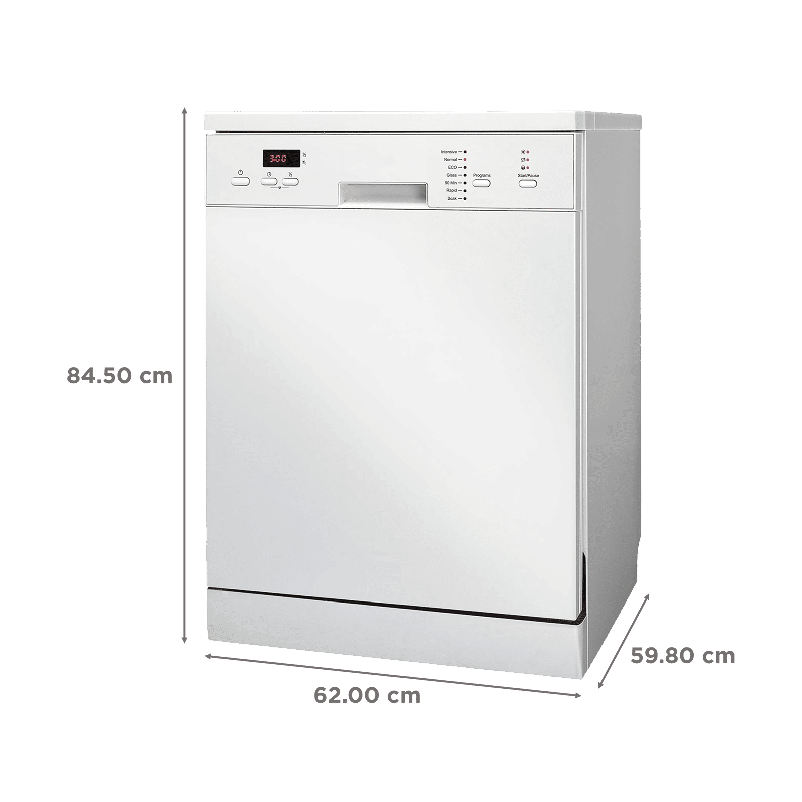 Kutchina KLEANMATE EXCEL 14 Place Settings Free Standing Dishwasher with Digital Display Interface (White)_2