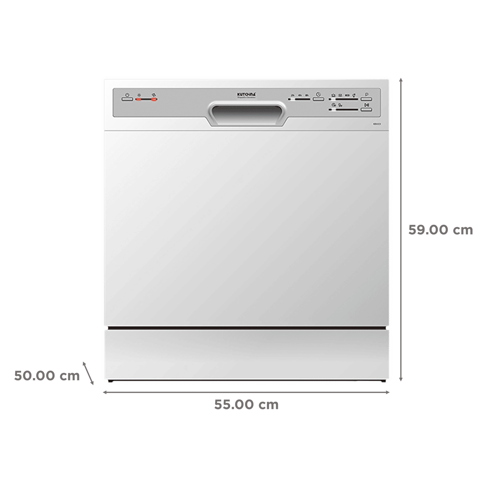 Kutchina KEN ECO 8 Place Settings Free Standing Dishwasher with Delay Function (White)_2