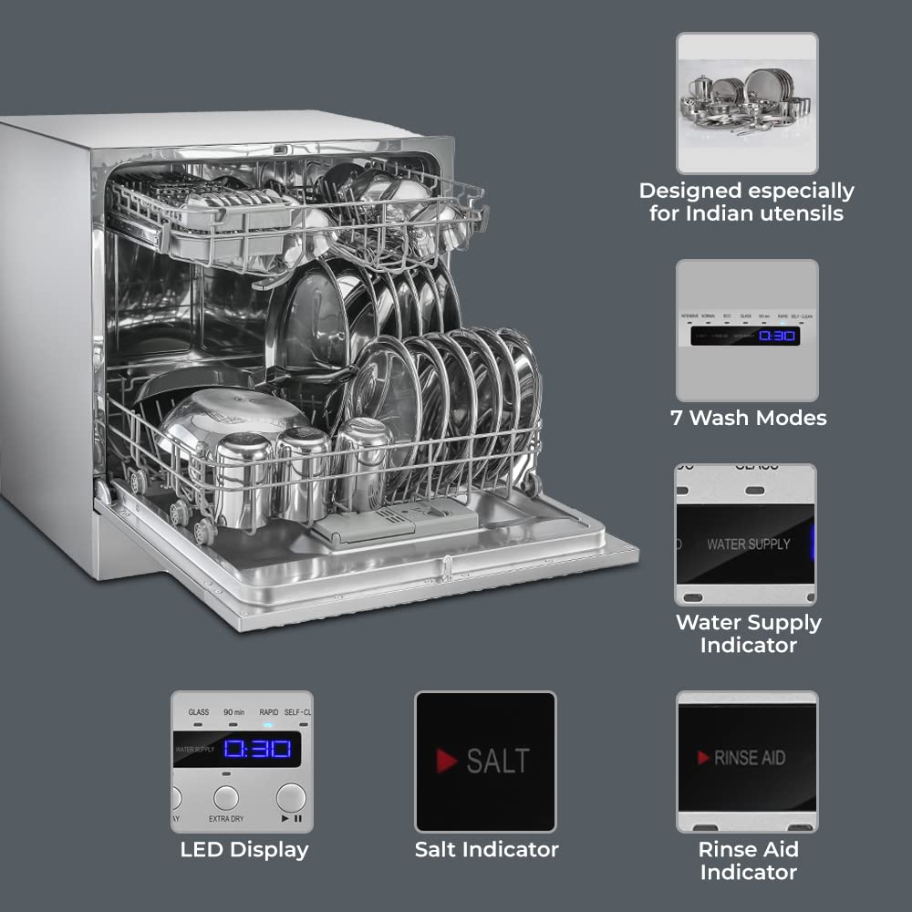 SHARP 8 Place Settings Free Standing Dishwasher with Ultra Hygiene Technology (Inox) SHARP 8 Place Settings Free Standing Dishwasher with Ultra Hygiene Technology (Inox)_11