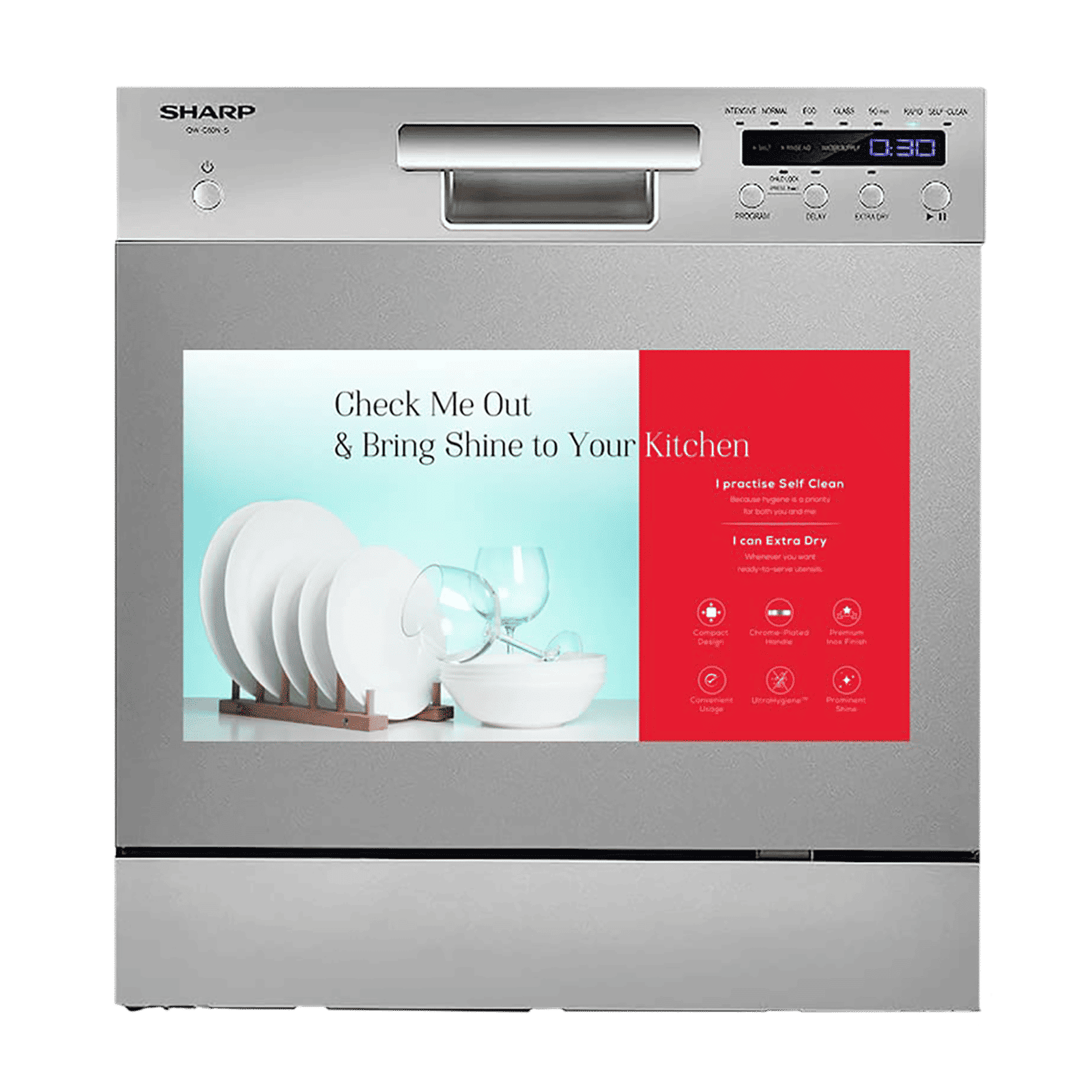 SHARP 8 Place Settings Free Standing Dishwasher with Ultra Hygiene Technology (Inox) SHARP 8 Place Settings Free Standing Dishwasher with Ultra Hygiene Technology (Inox)_14