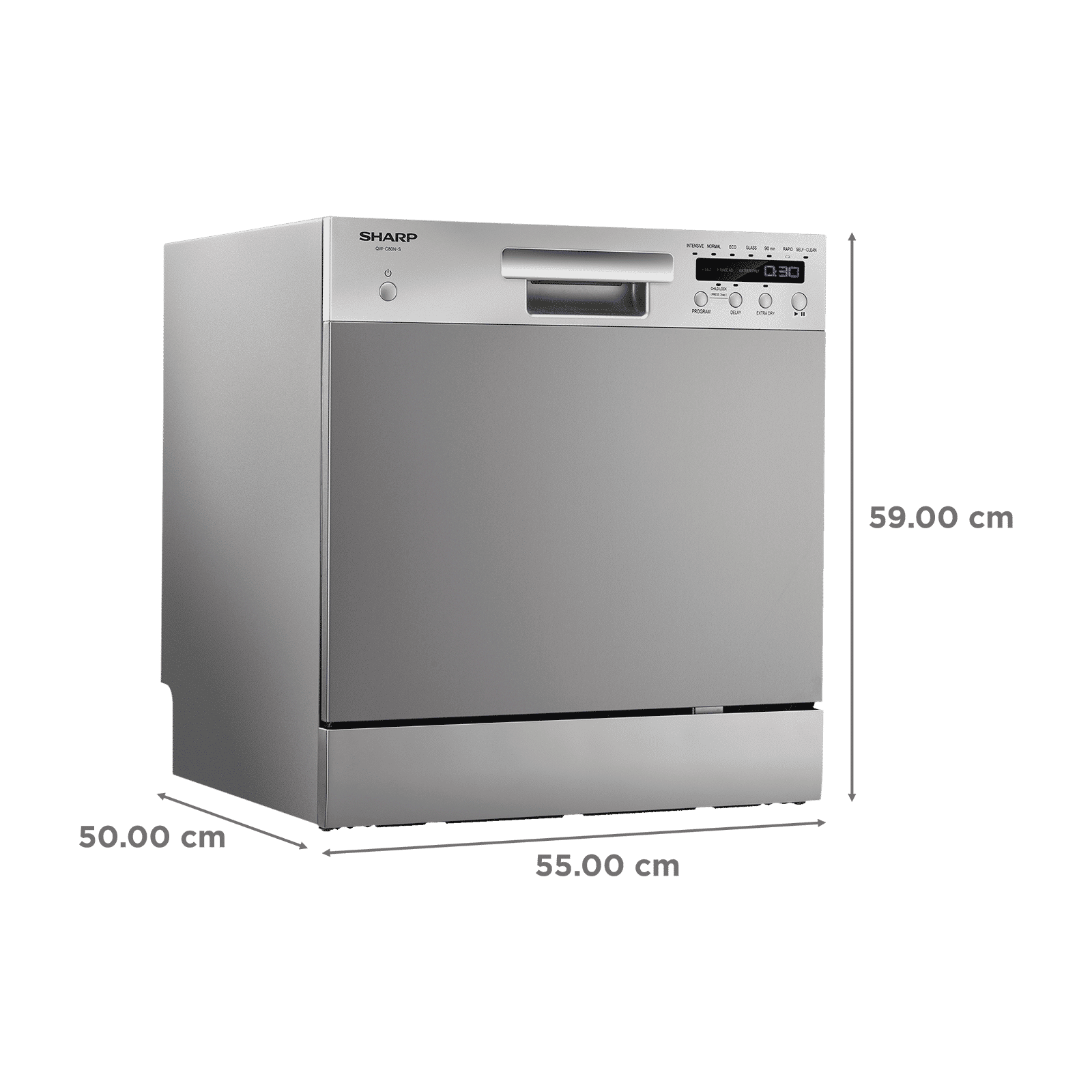 SHARP 8 Place Settings Free Standing Dishwasher with Ultra Hygiene Technology (Inox) SHARP 8 Place Settings Free Standing Dishwasher with Ultra Hygiene Technology (Inox)_2