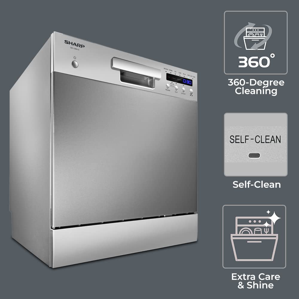 SHARP 8 Place Settings Free Standing Dishwasher with Ultra Hygiene Technology (Inox) SHARP 8 Place Settings Free Standing Dishwasher with Ultra Hygiene Technology (Inox)_8